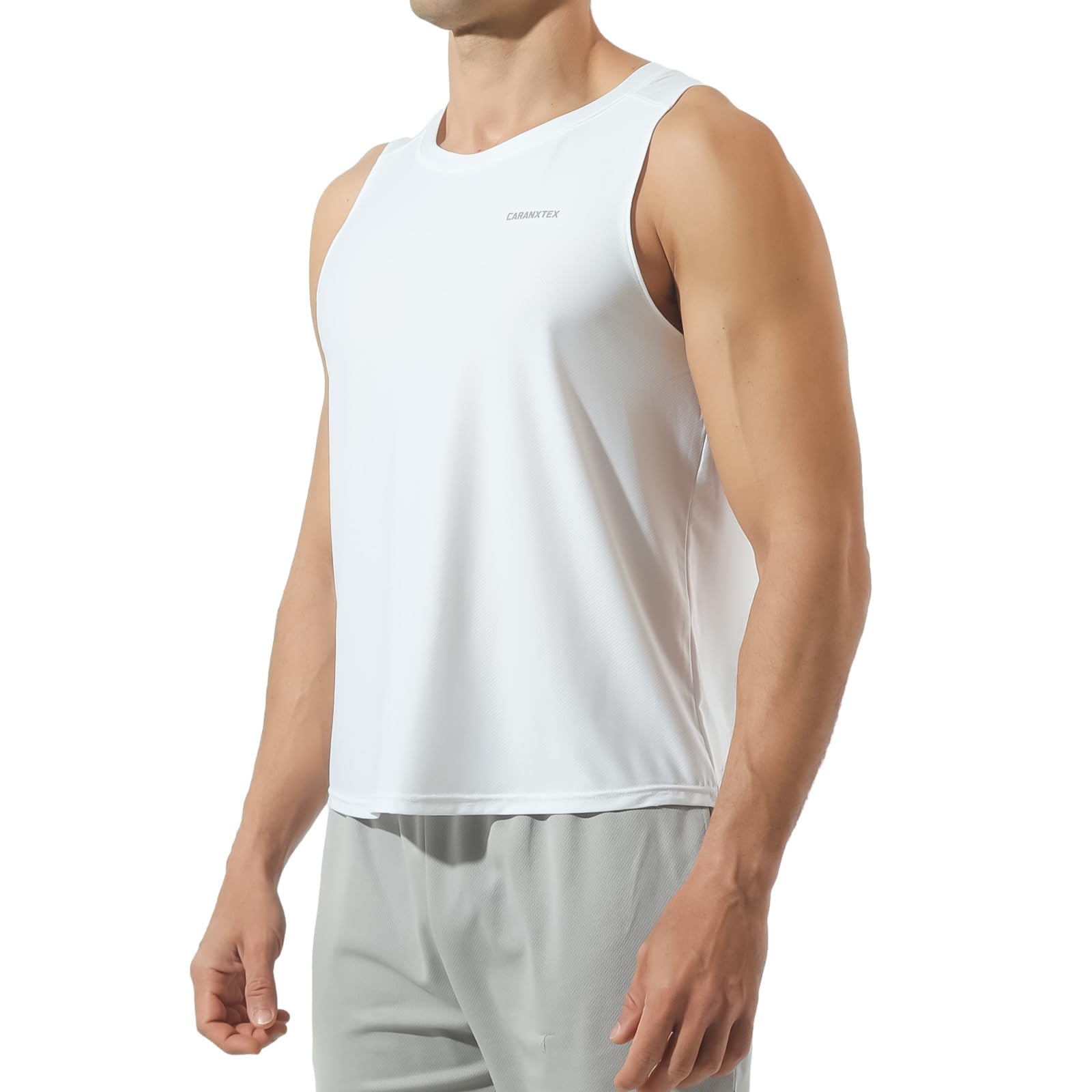 Canotta sportiva da uomo ad asciugatura rapida, per bodybuilding, palestra, atletica, jogging, corsa, allenamento fitness, allenamento e pesca