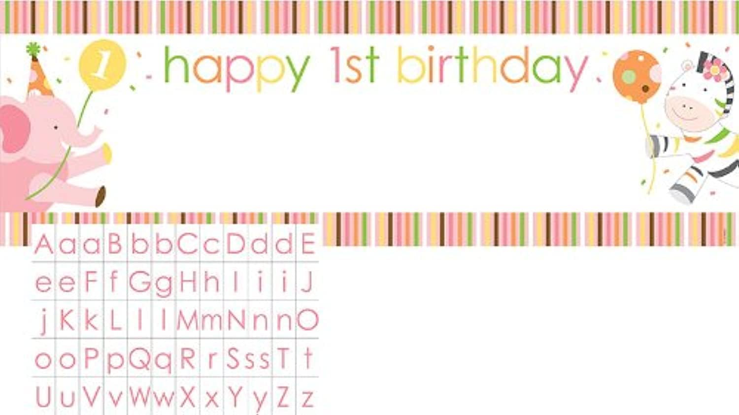 Giant Party Banner with Customizable Stickers, Sweet at One Girls
