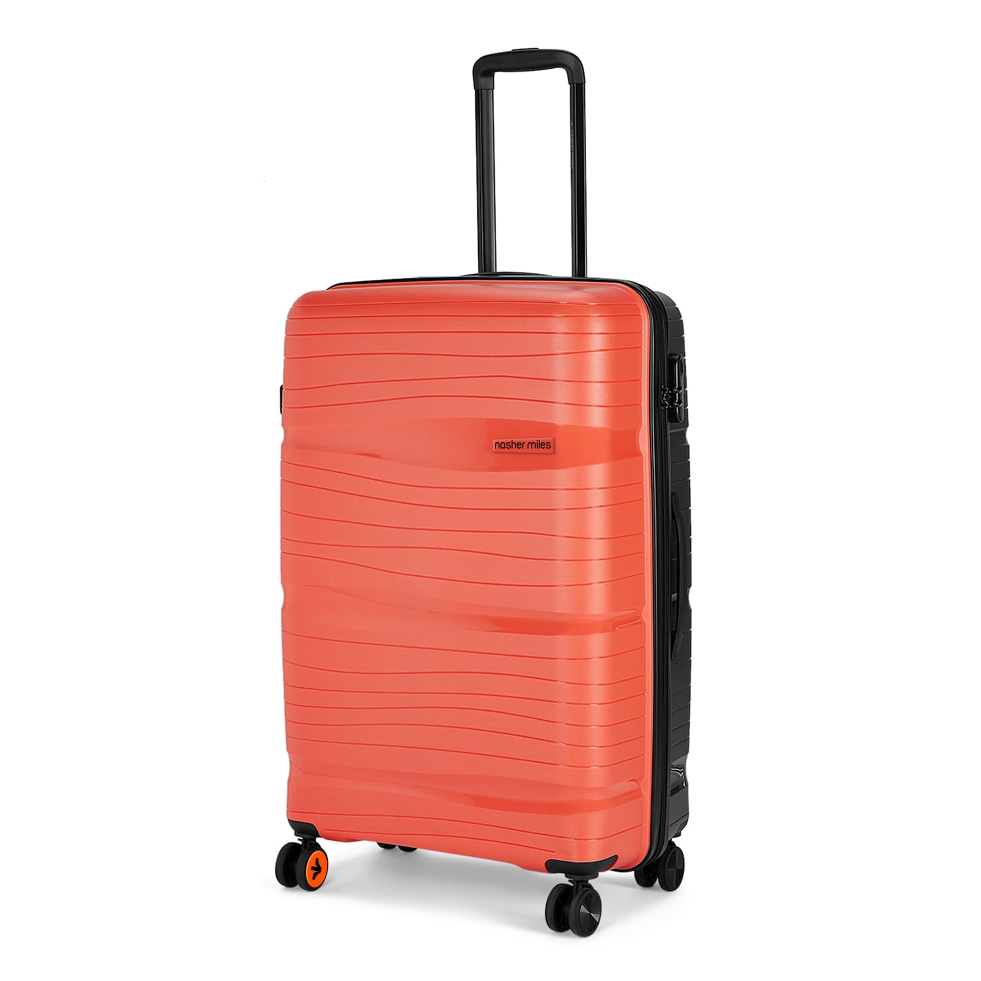 Nicobar Hard-Sided Polypropylene Check-in Luggage Orange and Dark Grey 28 inch |75cm Trolley Bag