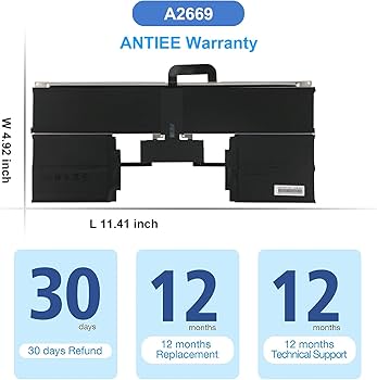 Amazon.com: ANTIEE A2669 A2681 Laptop Battery Replacement for