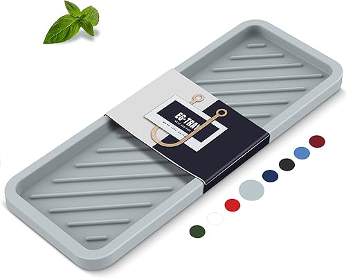EG-SIPRO - Bandeja de silicona para fregadero, extra grande de 12 pulgadas, soporte de esponja para fregadero de cocina, bandeja de jabón,
