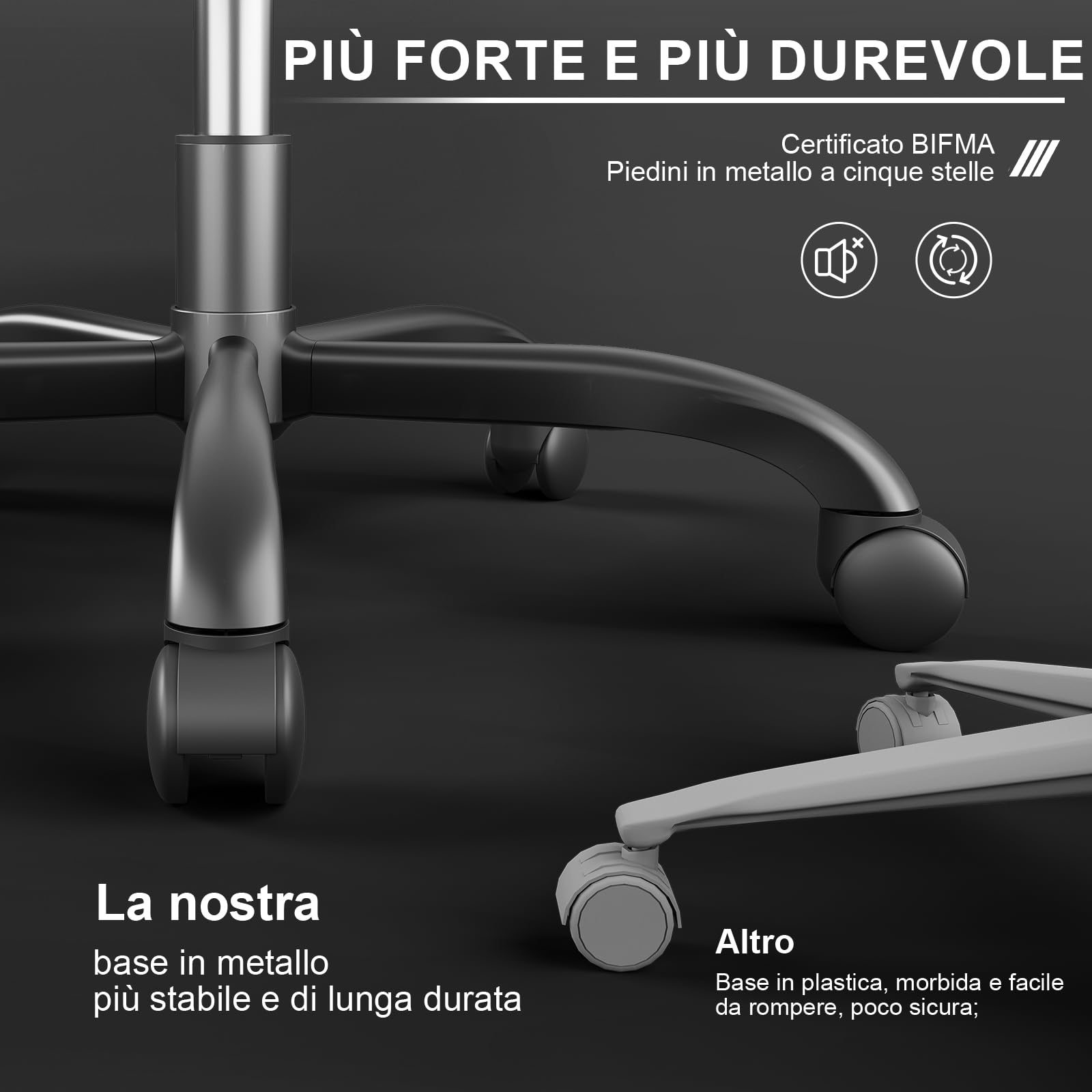 JUMMICO Sedia da gaming da ufficio, ergonomica, con cuscino lombare massaggiante, schienale regolabile 90-135°, e poggiapiedi, capacità di carico 150 kg, colore: nero