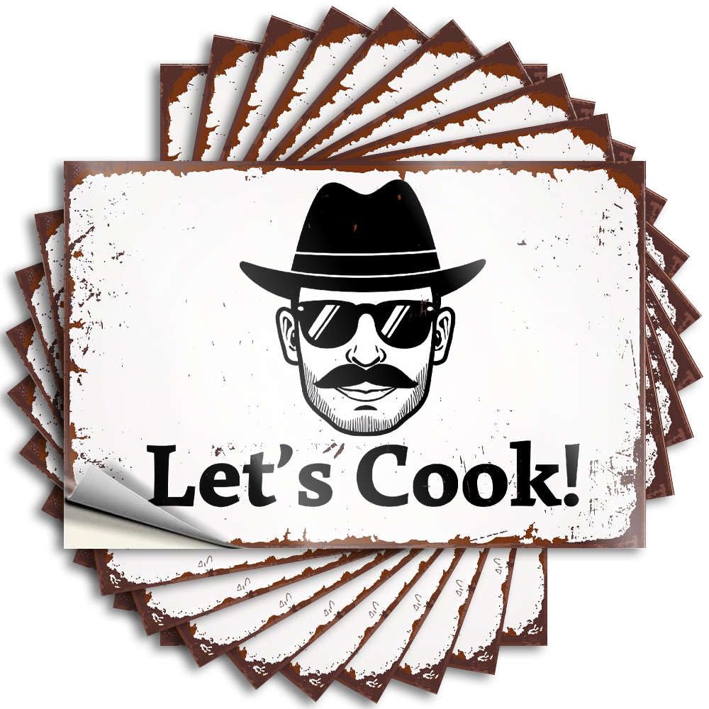 Let's Cook! Bumper Big - Summer Decals Self Adhesive Sticker(6X9CM)