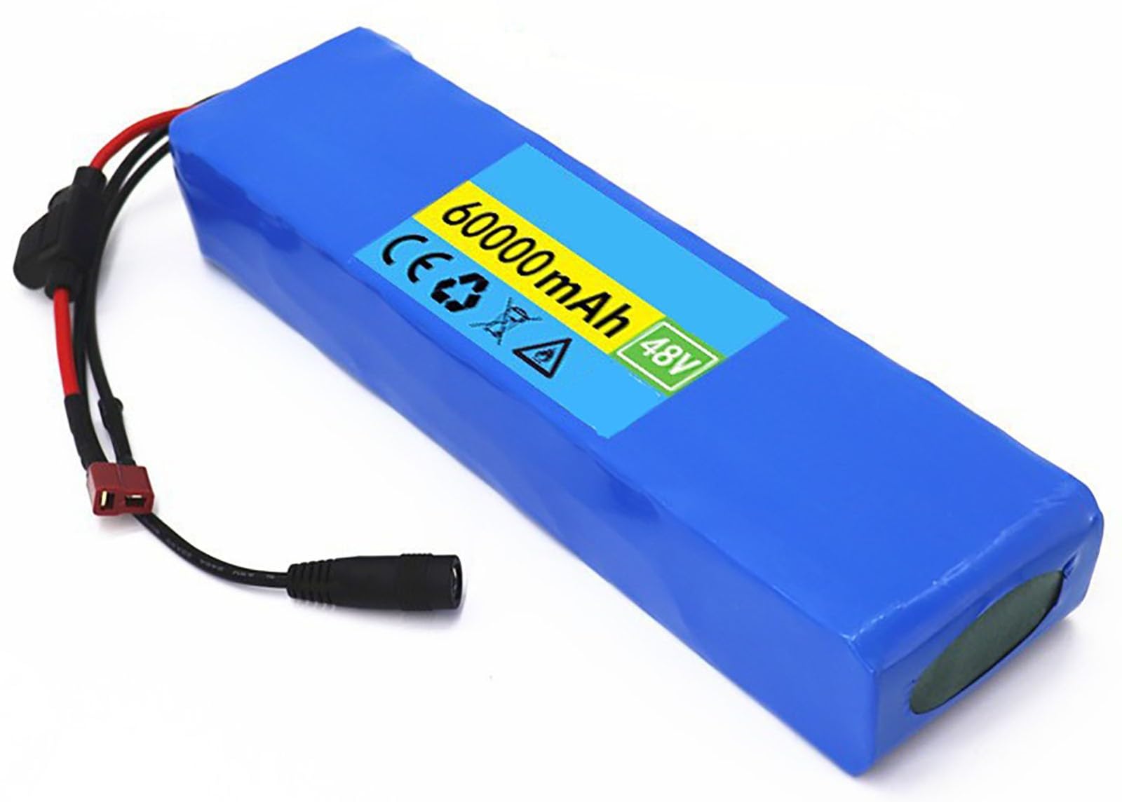 E-Bike Pedelec Akku 48V 60Ah Ebike Battery Pack 13S2P Elektro Fahrrad Batterie Rechargeable Battery PVC-Akku Mit Ladegerät Und BMS Für 200W-1000W Motor