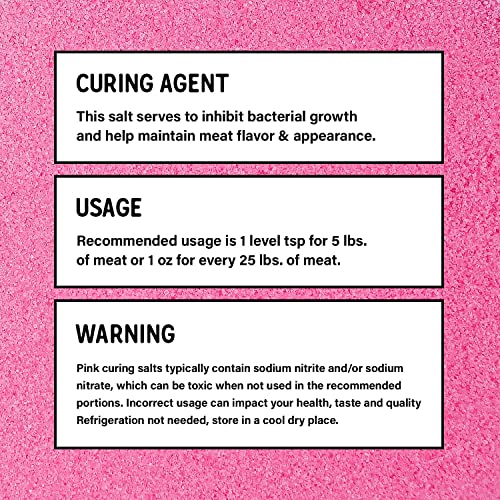 Wishful Curing Salt #1 [2.5 Lbs Bag] Pink Curing Salt, Prague Powder 1, 6.25% Sodium Nitrite "Insta Cure" For Game, Bacon, Sausage, Ham, Jerky Cure, Corned Beef, Quick, Bulk, Made In Usa #TOP6