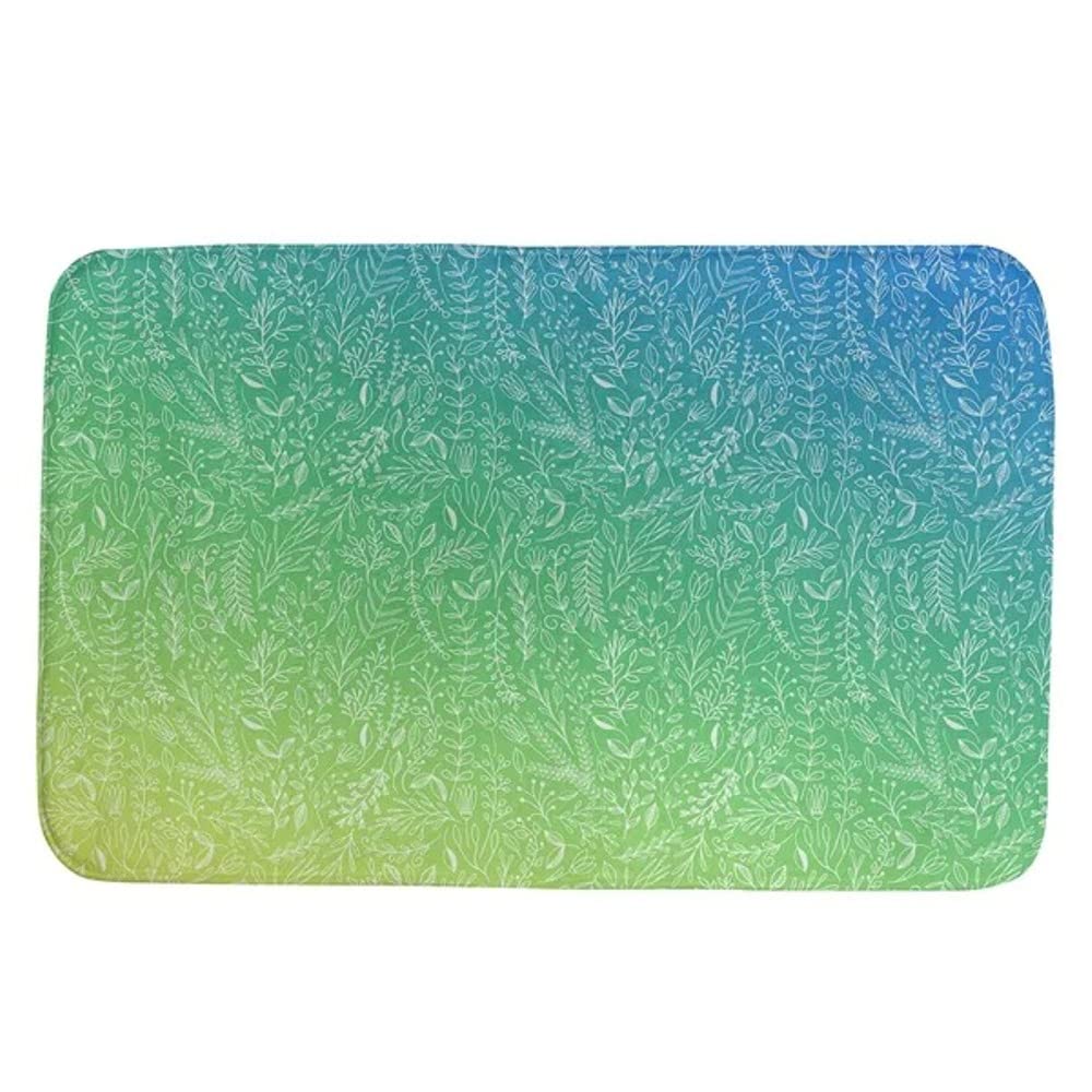 Luxurious 1 Piece Blue Yellow Super Soft Bath Rugs For Bathroom Size 21 W x 34 L Non-Slip
