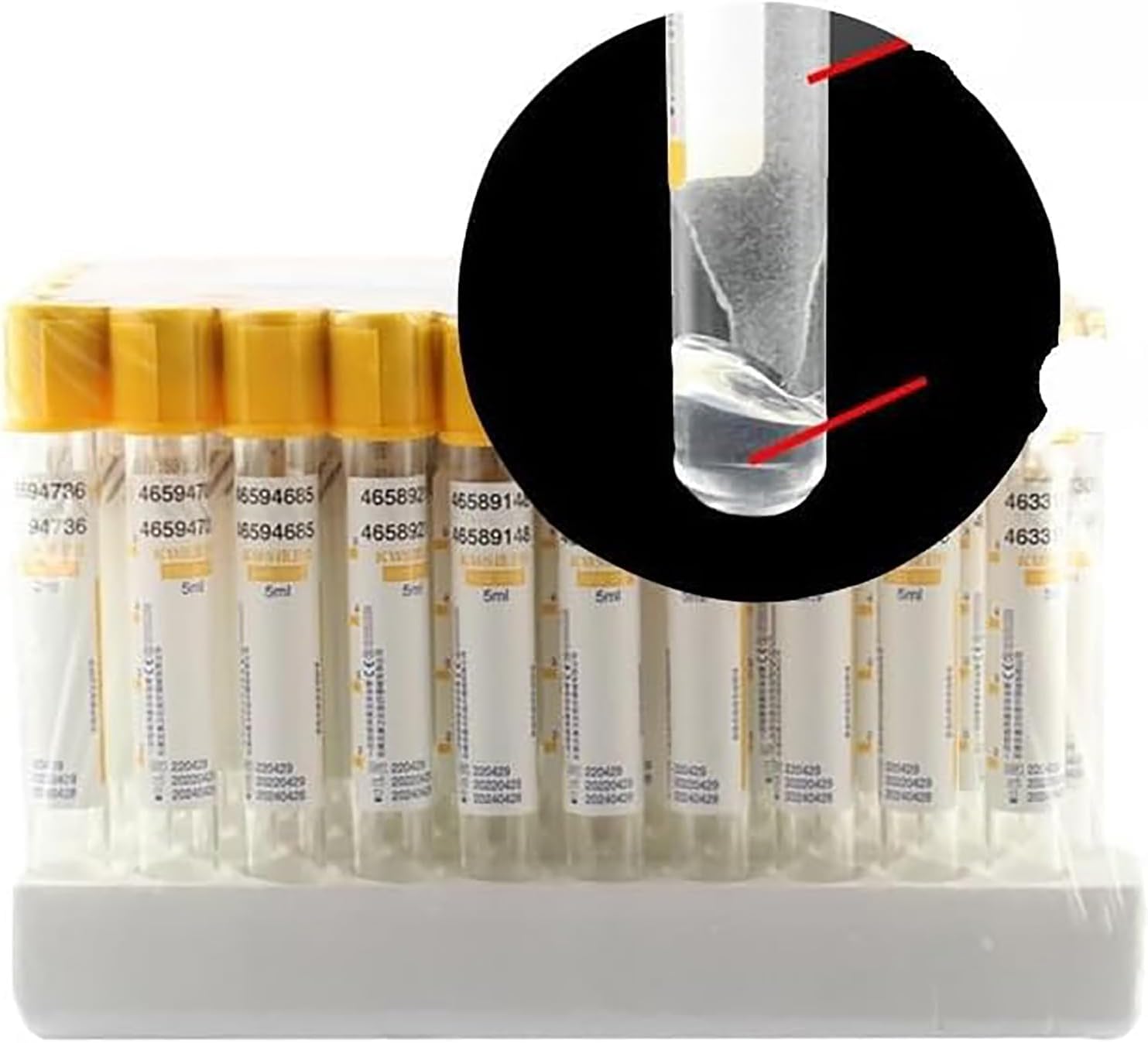 100 Provette Di Vetro Sottovuoto Per La Raccolta Del Sangue, Da 3 Ml, 5 Ml E 10 Ml, Con Tappo Giallo, Gel Separatore E Coagulante, Provette Da Centrifuga Da Laboratorio Ad Alta Visibilità Per Il