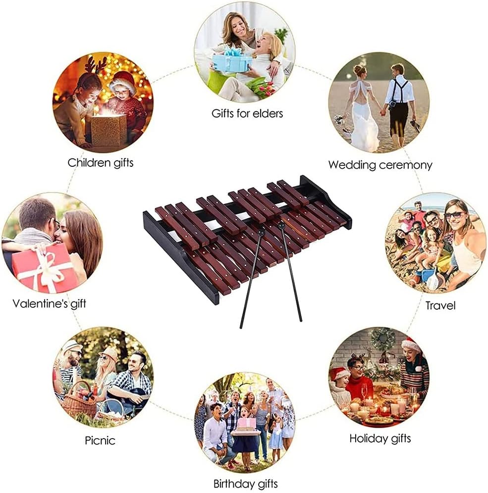 Portable 25 Key Xylophone With Mallets And Carrying Bag, Diatonic Scale F To F, Semitone Scale F To D, For Beginner Kids School Band Music Teaching Party