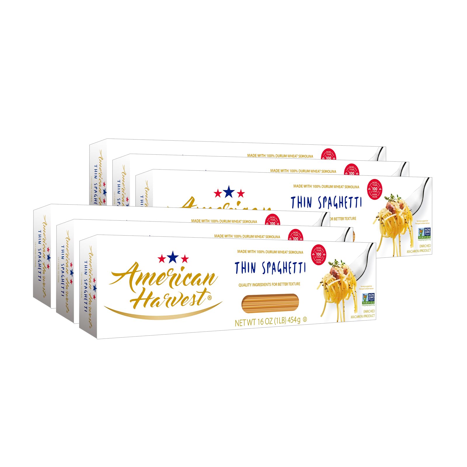 Amazon.com : AMERICAN HARVEST, Thin Spaghetti Pasta, Enriched