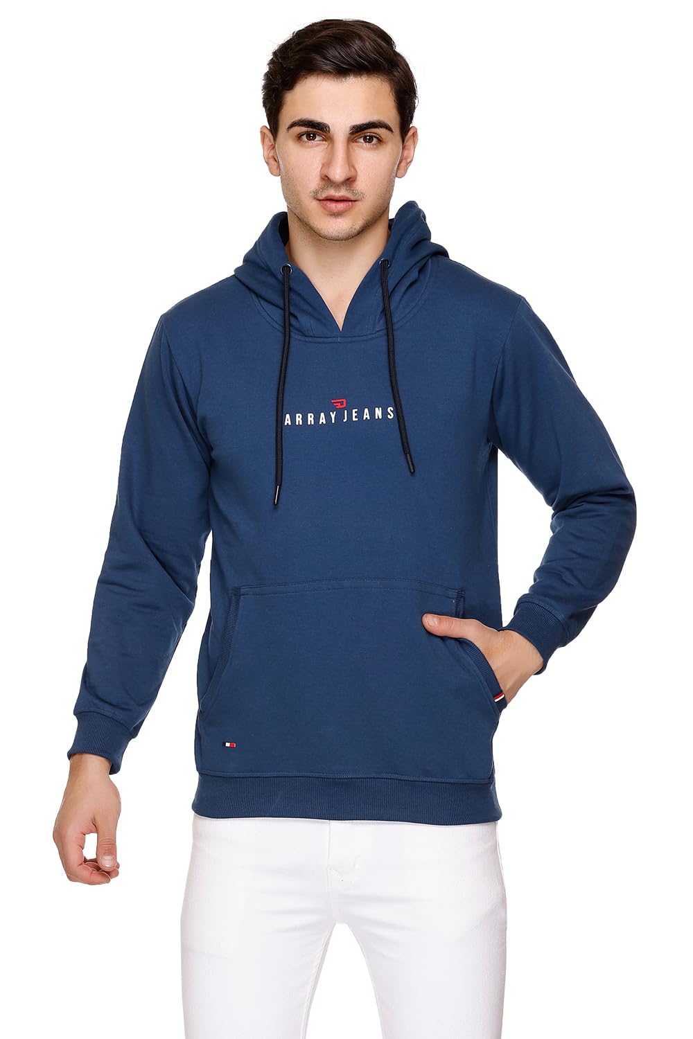 Array Men's Printed Hooded Sweatshirt-2RNC102-BLUE