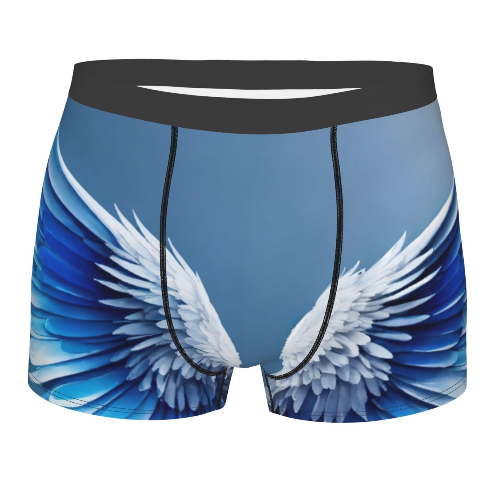 FWJZDSP Adult Men Angel Wing Print Boxer Briefs Underwear with Moisture Wicking Fabric Polyester Underwear