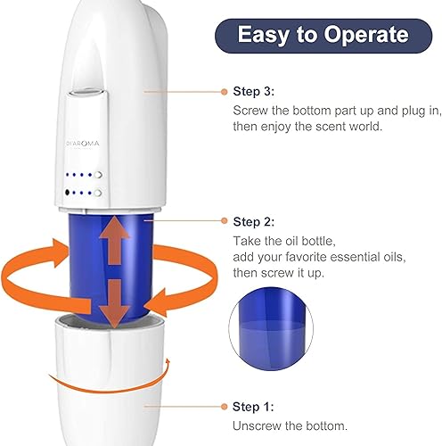 Miniatura 3 de Di'Aroma - Difusor sin agua enchufable, difusor de fragancia, difusor de aceites esenciales, nanotecnología, hasta 500 pies cuadrados, difusor de