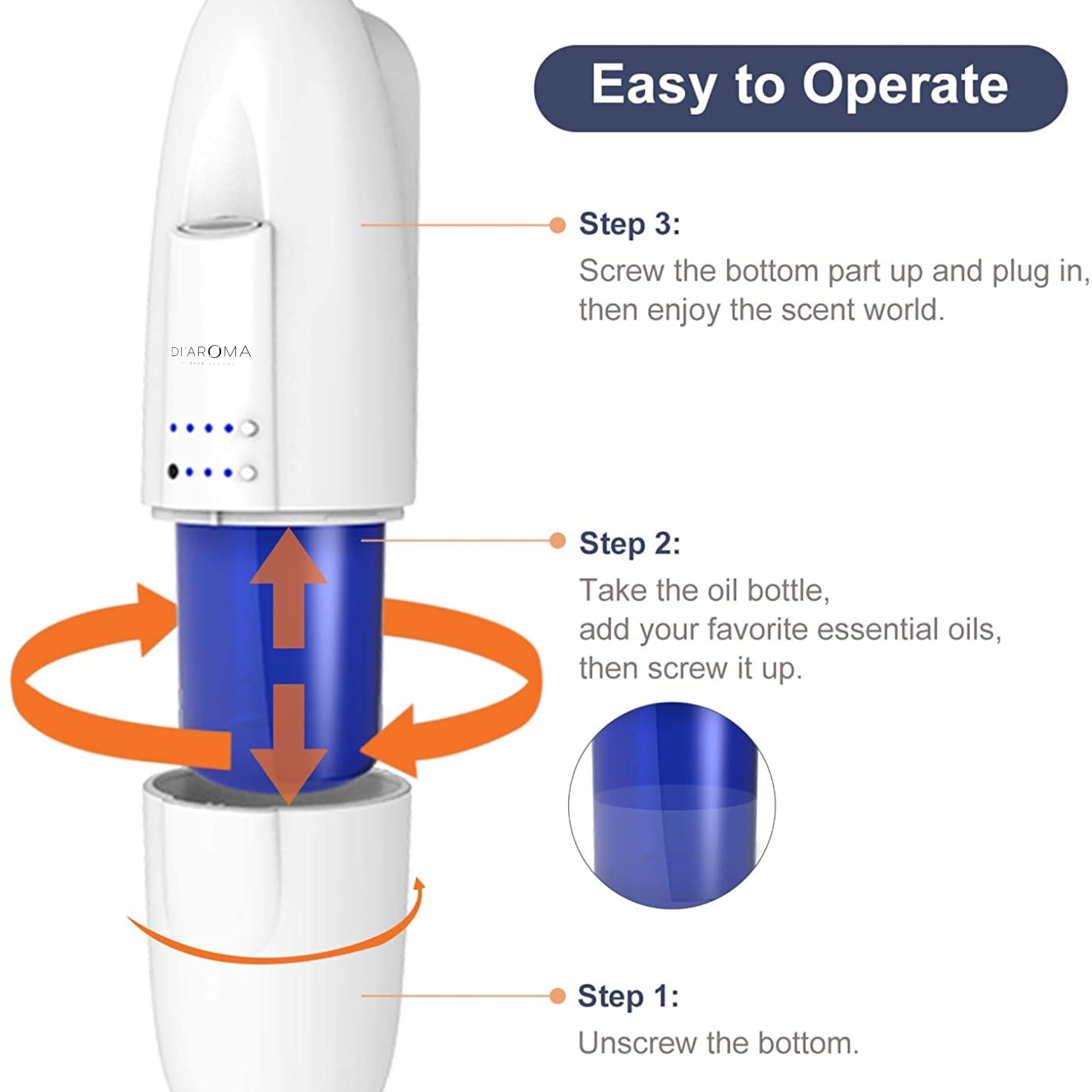 Difusor de aceite esencial Di'Aroma Plug in con aroma Free My Way-Zen™ | Tecnología de difusión de aire frío | Hasta 500 pies cuadrados | Difusor de aromaterapia de aceite esencial – Crea un aroma