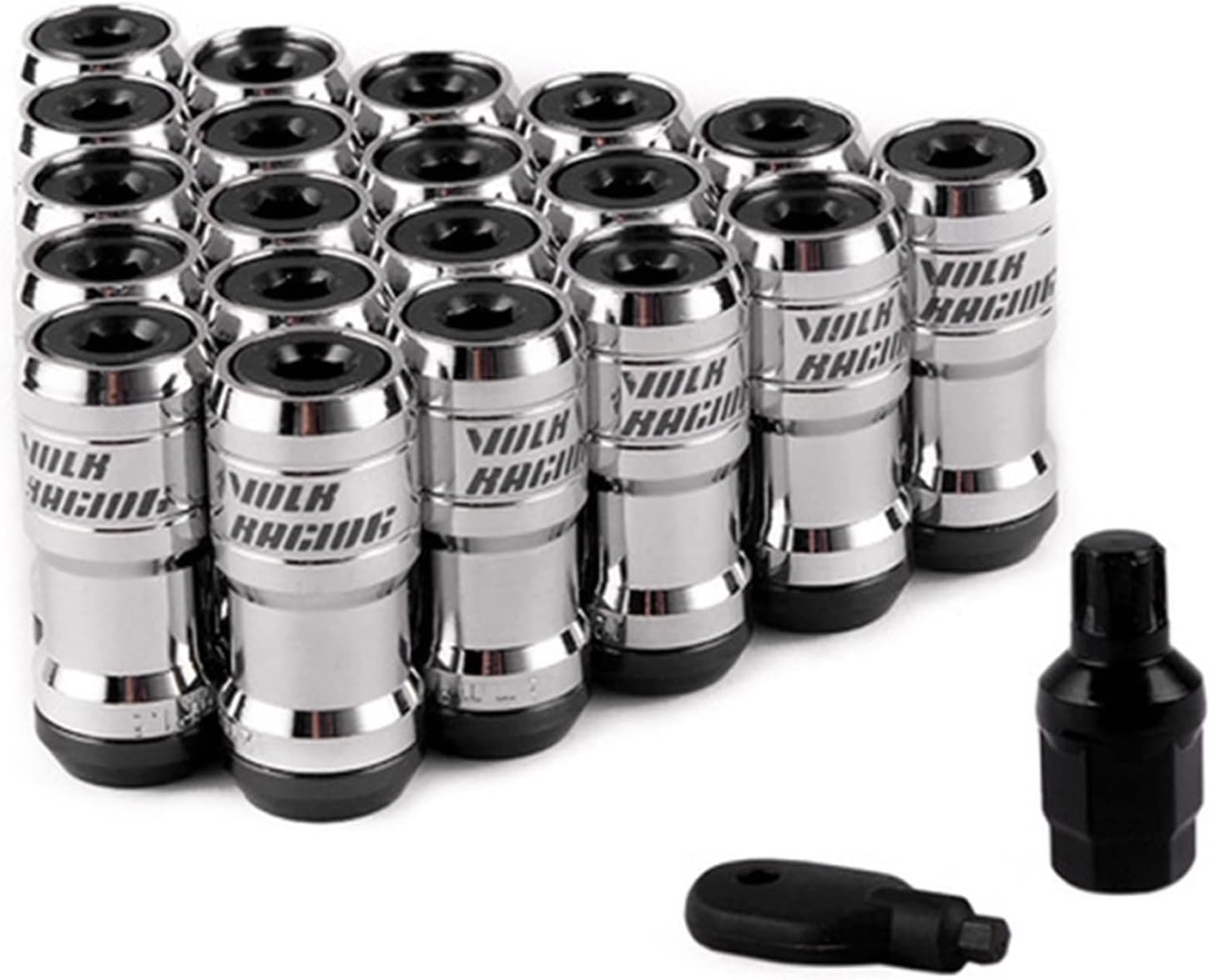 Wheel Lug Nut M12 X1.5 Or M12 X1.25 Authentic Acorn Racing Lug Wheel Nuts Screw 20PCS Car Replacement for Volk Wheel Nut Caps (Color : Black, Size : M12x1.5)