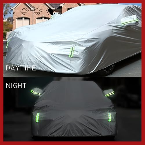 Miniatura 6 de Funda impermeable para todo tipo de clima, BEXITA para automóvil, para exteriores e interiores, para sedán (hasta 185 pulgadas)