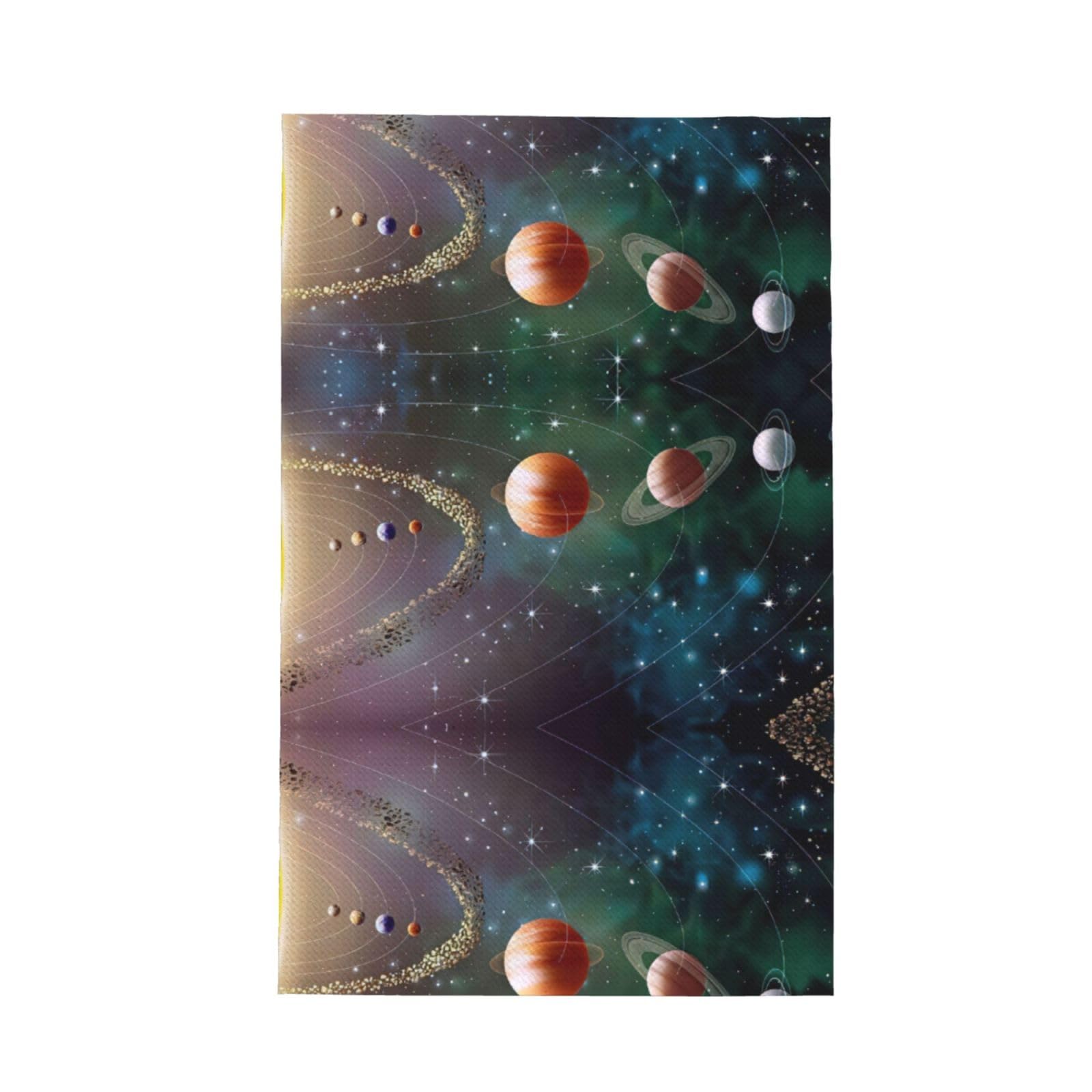 Uusnwaa Planet Space Solar System Printed Waffle Microfiber Kitchen Towels