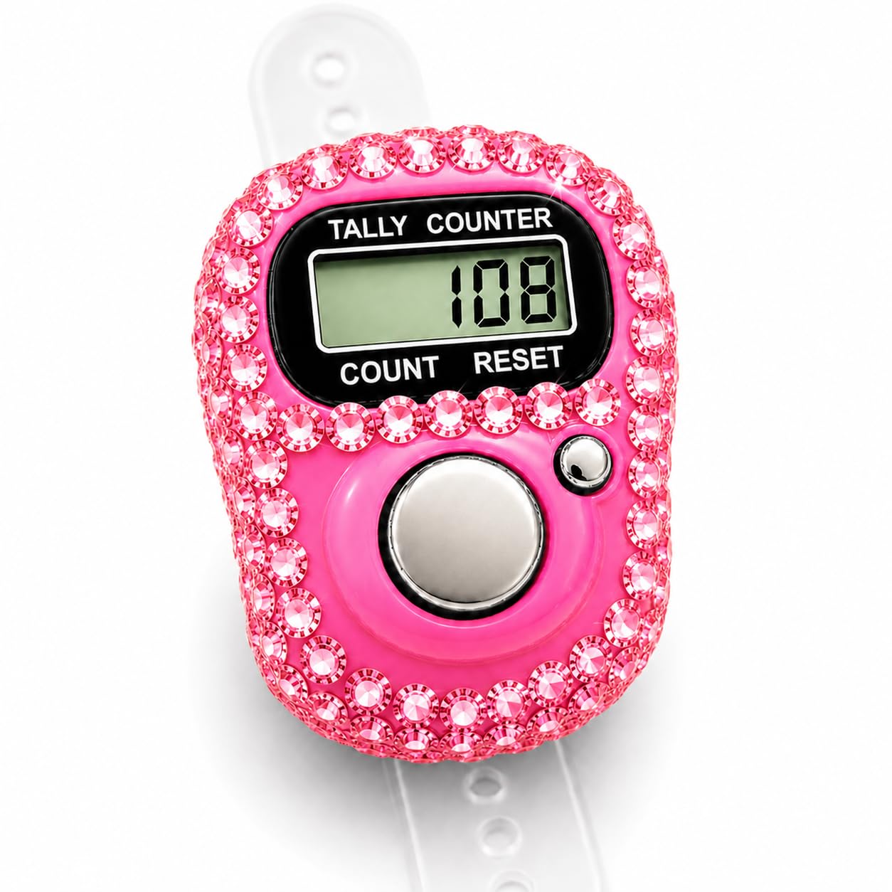 Premium Crystal Digital Tally Counter Ring for Prayer & Meditation – Finger Counter with LCD Display & One Touch Reset for Zikr, Tasbeeh, Mantra, Jap & Chanting (Pink)-image-31