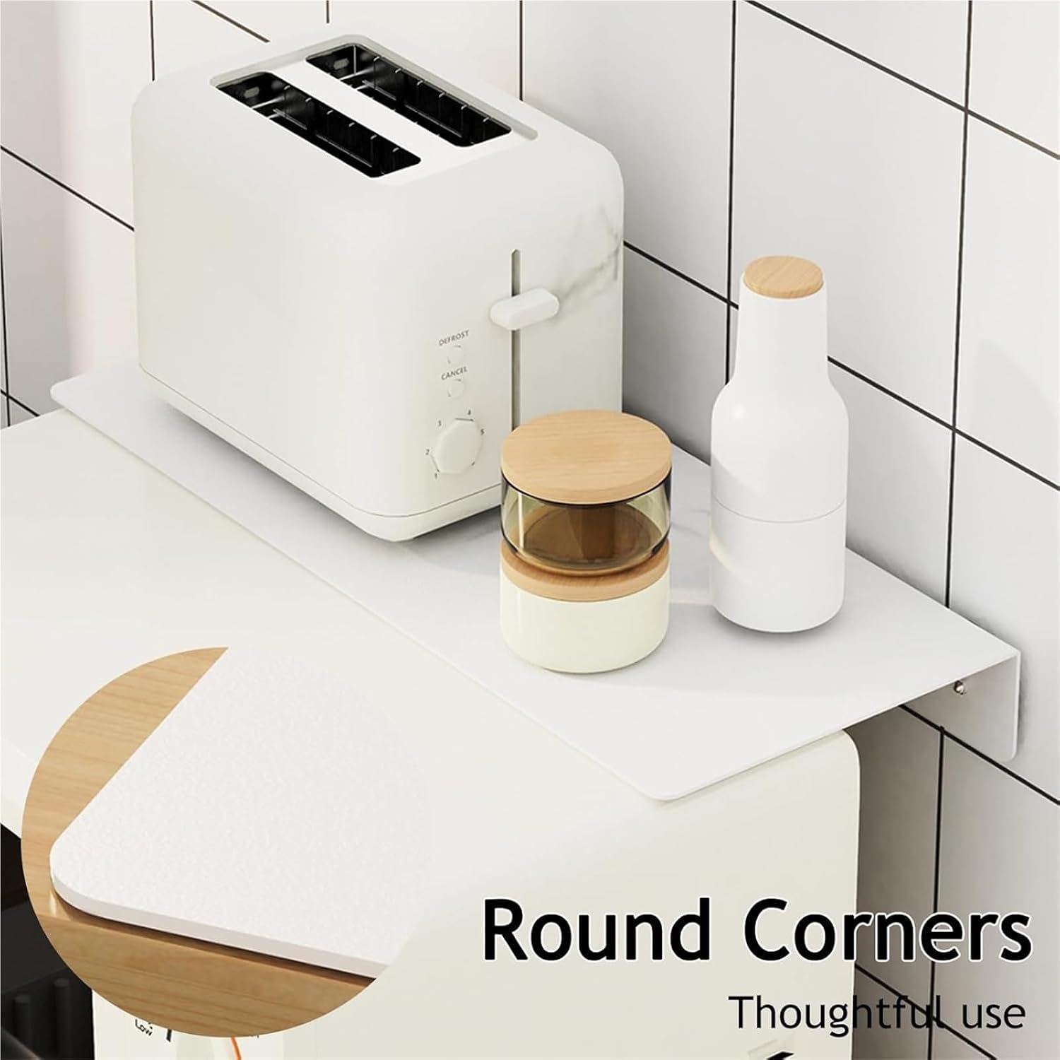Metal Kitchen Countertop Gap Filler, Expandable Cover Between Counter & Wall, No-Drill Side Partition For Refrigerator, Bathroom & Bedroom Use (Black, 20x10cm/7.8x3.9in)(White,50x10cm/19.7x3.9in)