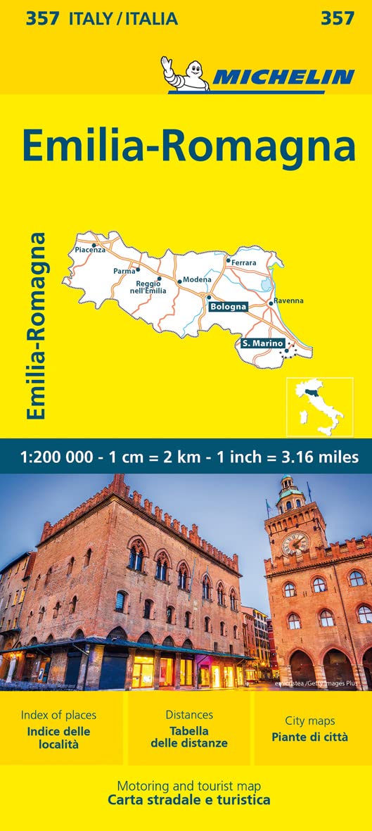 Emilia Romagna - Michelin Local Map 357: Straßen- und Tourismuskarte 1:200.000