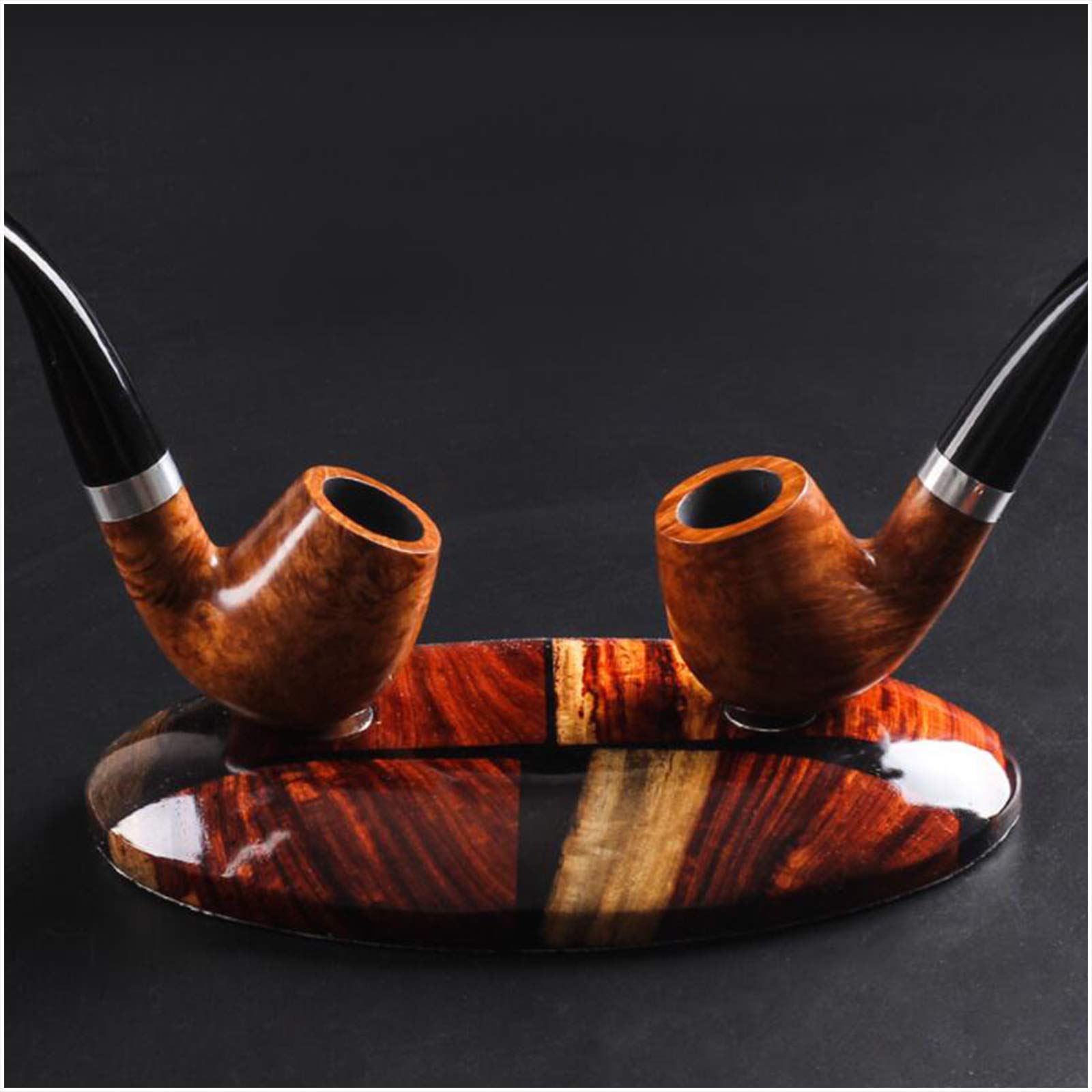 CVJdfhRE pipe rack, Tobacco Pipe Stand for 2 Smoking - Accessories Wood Rack Holder