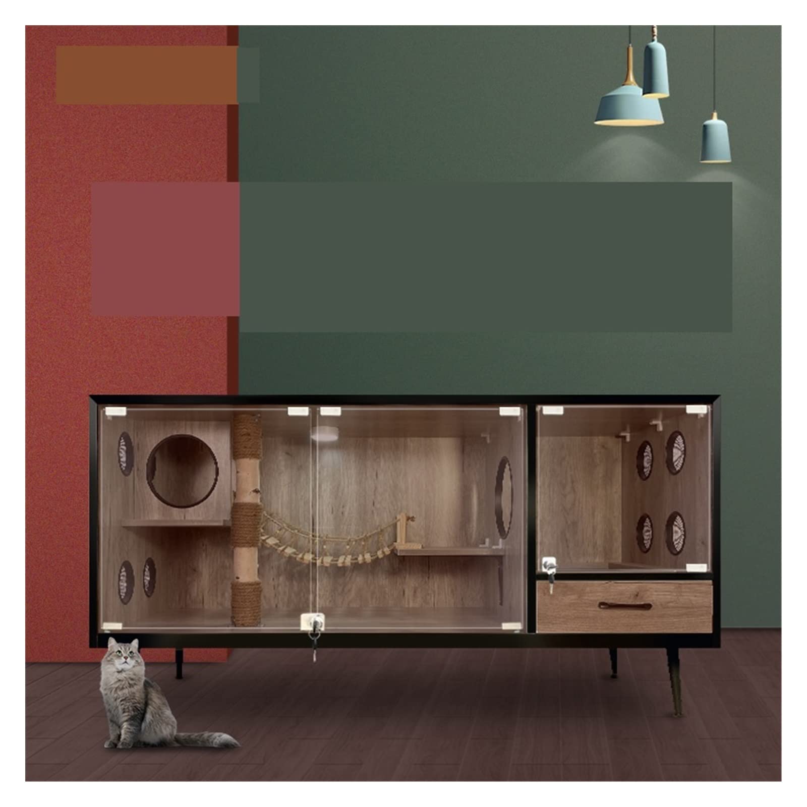 Casa per Gatti Luxury Cat Litter Cat Villa Four Seasons General Deeping Room Cat Gage Cage Cat House Pet può essere personalizzato Casetta per Gatto (Color : Breathable style)