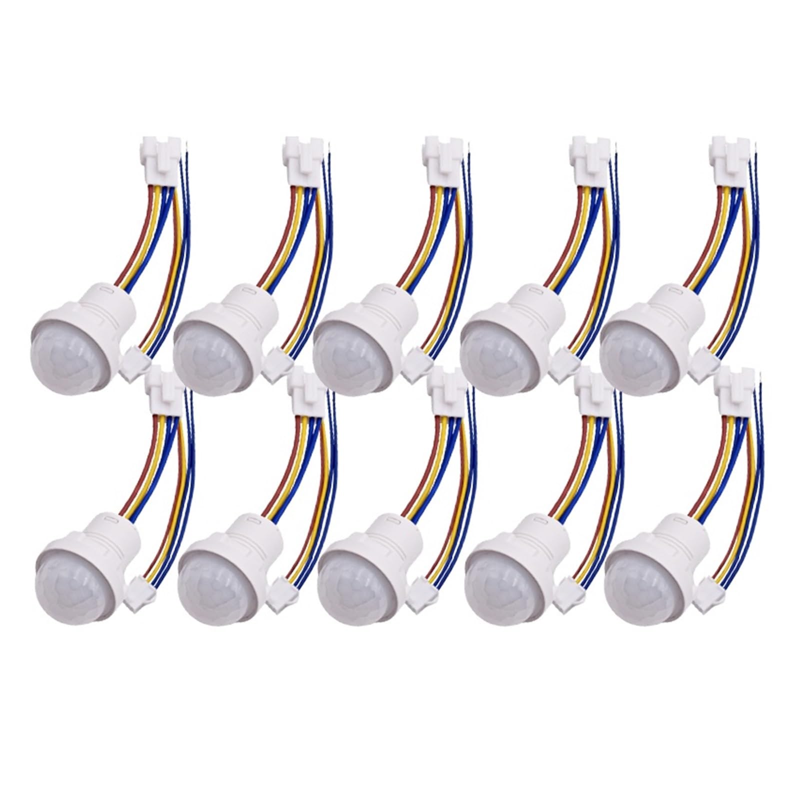 5/10 Uds Sensor de luz automático de movimiento infrarrojo interruptor Detector IR 12V 24V DC 110V 220V AC lámpara de noche de inducción de cuerpo humano(10pcs 100-240VAC)