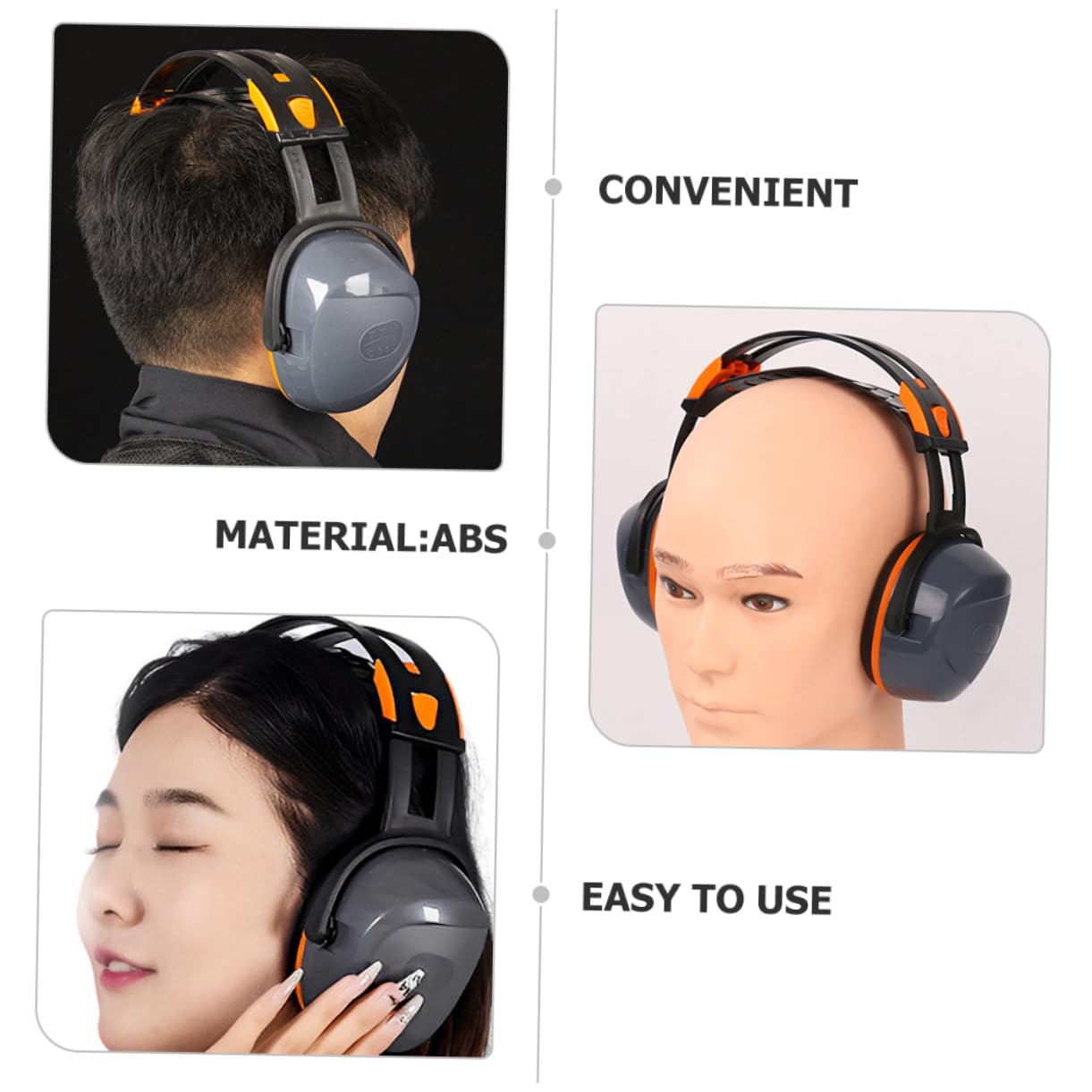 Angoily 4Pcs Protector antiruido auriculares plegables noise cancelling enchufe de oído manguitos enchufar orejeras antiruido dispositivo de cancelación de ruido protección auditiva AbS