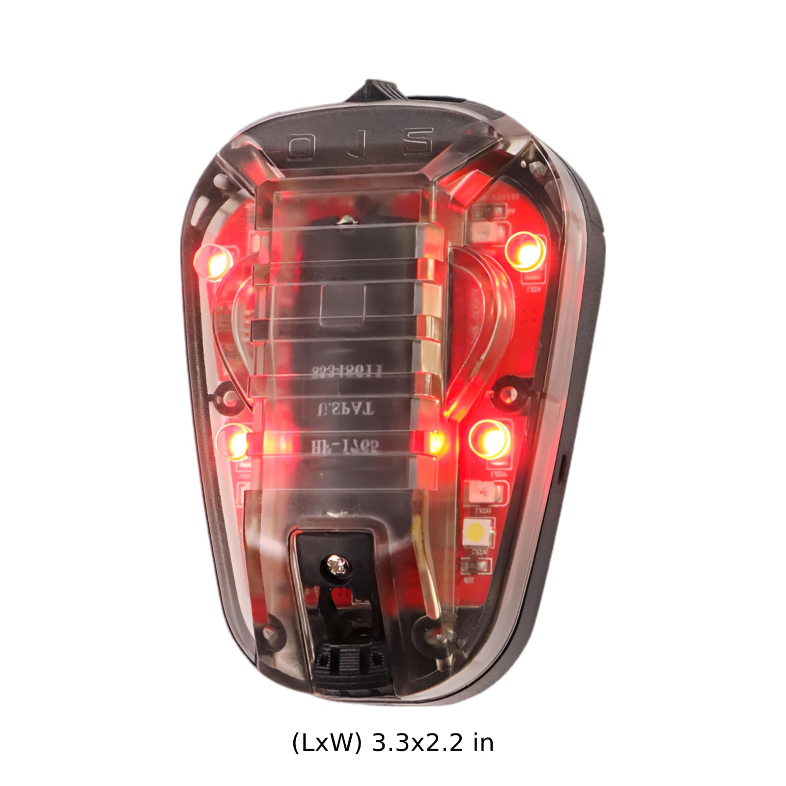 Helmlicht mit IR-Stroboskop, schwarzer Rahmen, rotes LED-Signal, Marienkäfer-Design, bewaffnete Identifikation, wasserdichtes Licht für Outdoor-Aktivitäten, Nachtbetrieb, 8,4 x 5,6 cm, 8,5 x 5,5 cm