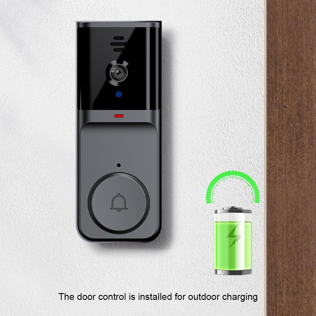 Visualizzazione video ottenuta con campanello con telecamera Wi-Fi | dotato di citofono bidirezionale e opzioni di ricarica USB. Campanello wireless per spioncino con telecamera per porta di