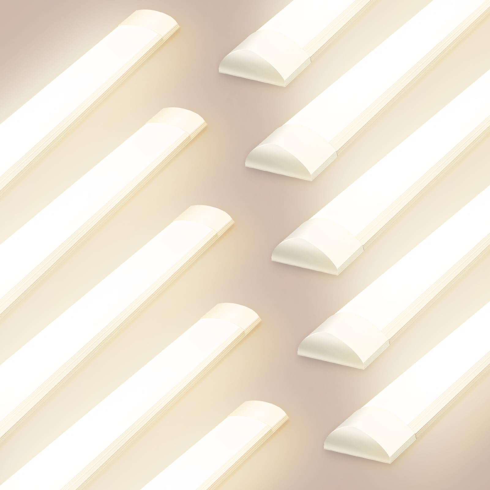 Viugreum 10 Packs 4FT LED Batten Light 40W, 115cm Office Ceiling Tube Lights, 4000K Neutral White, 180 °Beam Angle, Low Profile Ceiling Light Strip for Home, Workshop, Kitchen, Garage, Warehouse