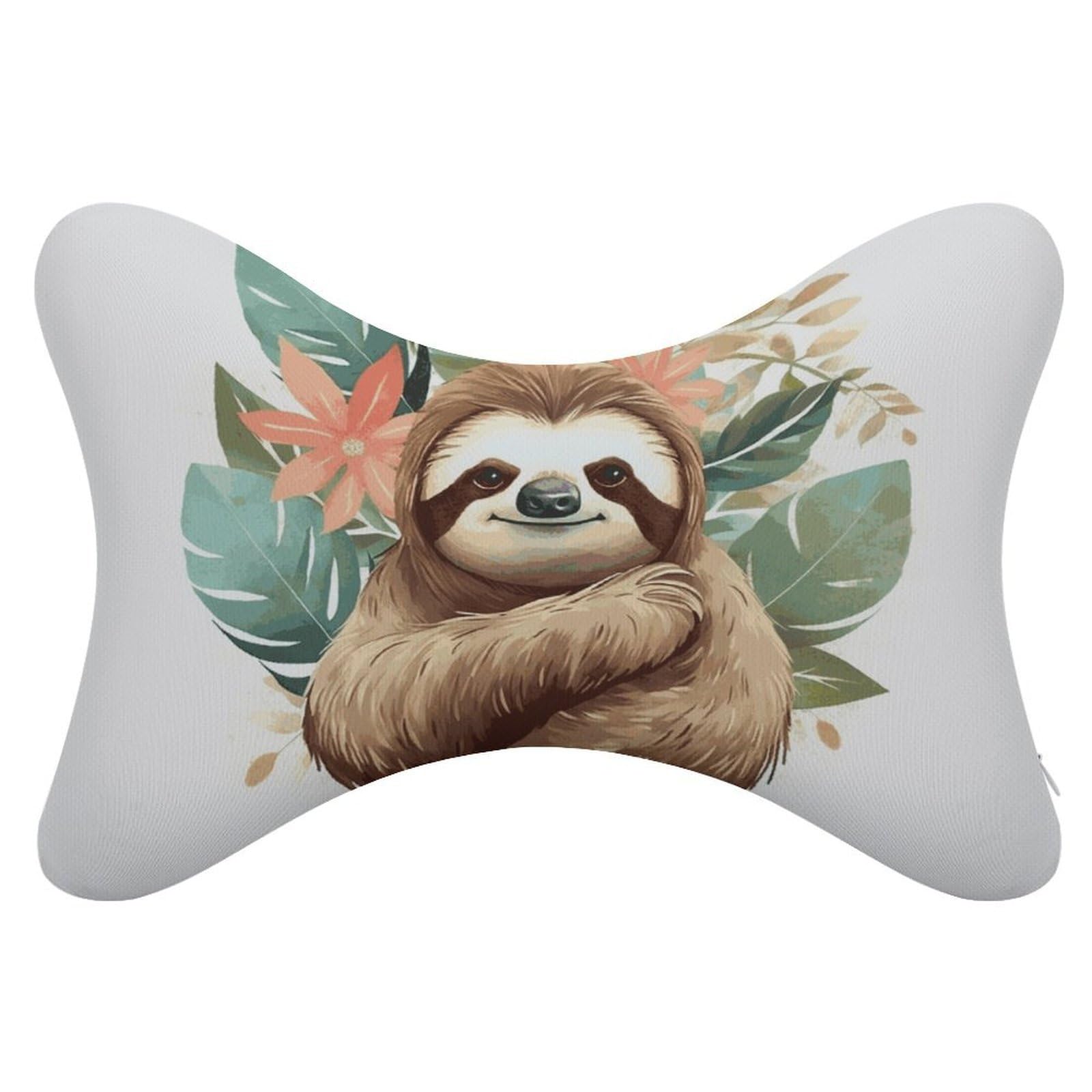 JTREHY - Dog Bone Shaped Car Neck Pillow Back Headrest Chiropractor Adjustable Strap Sofa Rest Chair for Car Seat