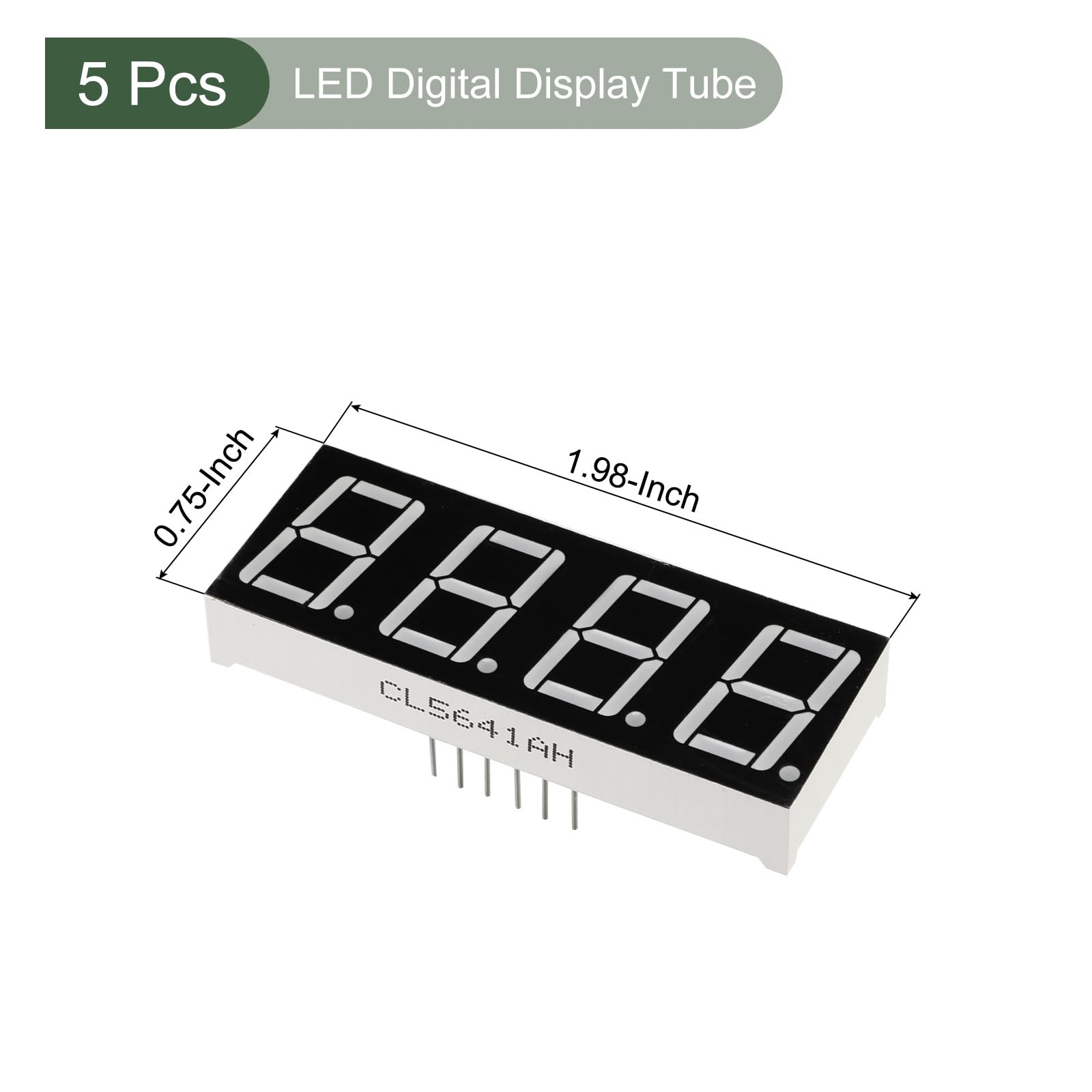 Tube LED Affichage Numérique 1 Chiffre 7 Segments – Rouge – 10 Broches Cathode Commune – Lot 10pcs DIY