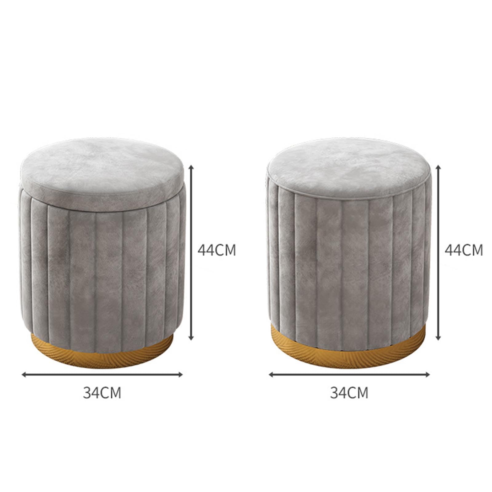 YCQYM Pouf portaoggetti Rotondo in Velluto con Coperchio Rimovibile, Sgabello a Fungo per Soggiorno, Camera da Letto e Sala Trucco, poggiapiedi Versatile e Sedia da Trucco