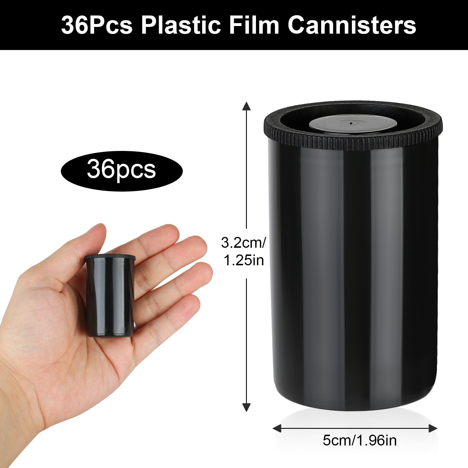 Amentalove 36Pcs Film Canisters 35mm, Film Canisters with Lids, Plastic Film Canister, Film Jars with Lid - Image 2