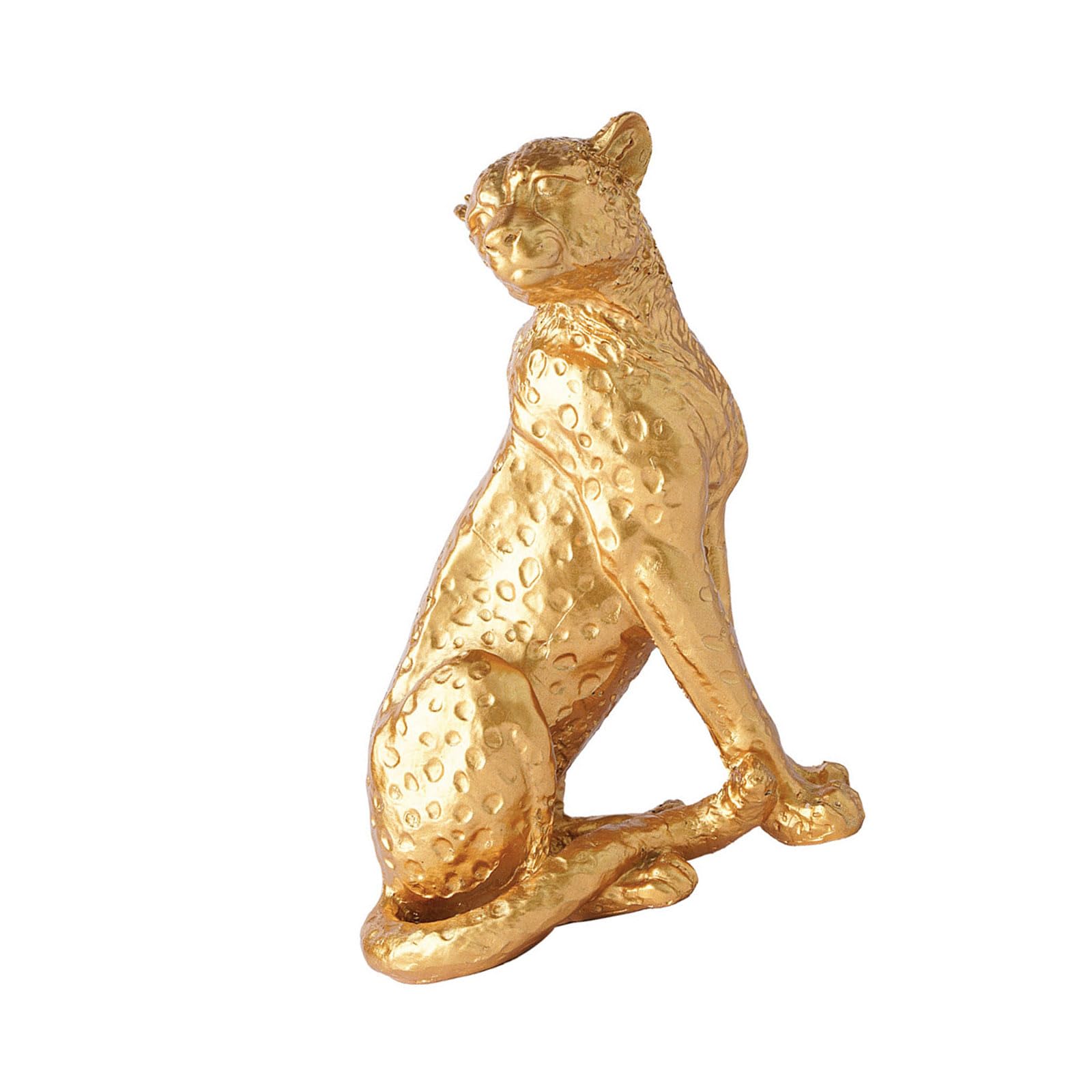 Elnwnnkc Statues Leopard Sculpture Resin Sitting Cheetah Figurine Desktop Tabletop Ornament Decoration for Home Offices Resin Leopard Statue Indoor Outdoor