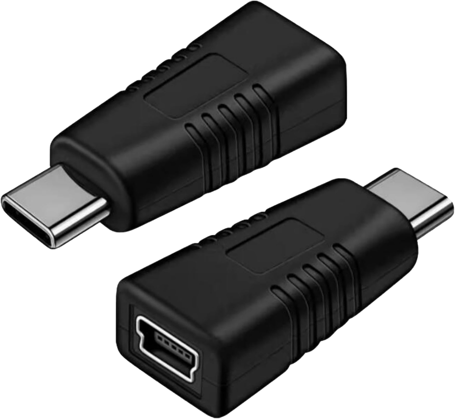 USB C to Mini USB Adapter [2 Pack], Type C Male to Mini USB Female Adapter Suitable for in Car Dashcam, Camera, Etc