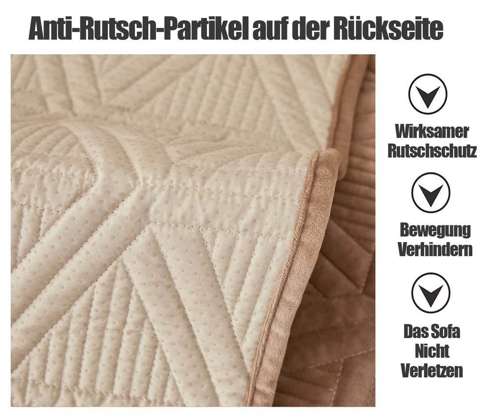 WYJHNLBEDC Bankdeken, bankbeschermer, voor L-vormige/U-vormige bank/hoekbank/3/2/1-zitsbank, warm, heerlijk zacht pluche, antislip, bescherming tegen