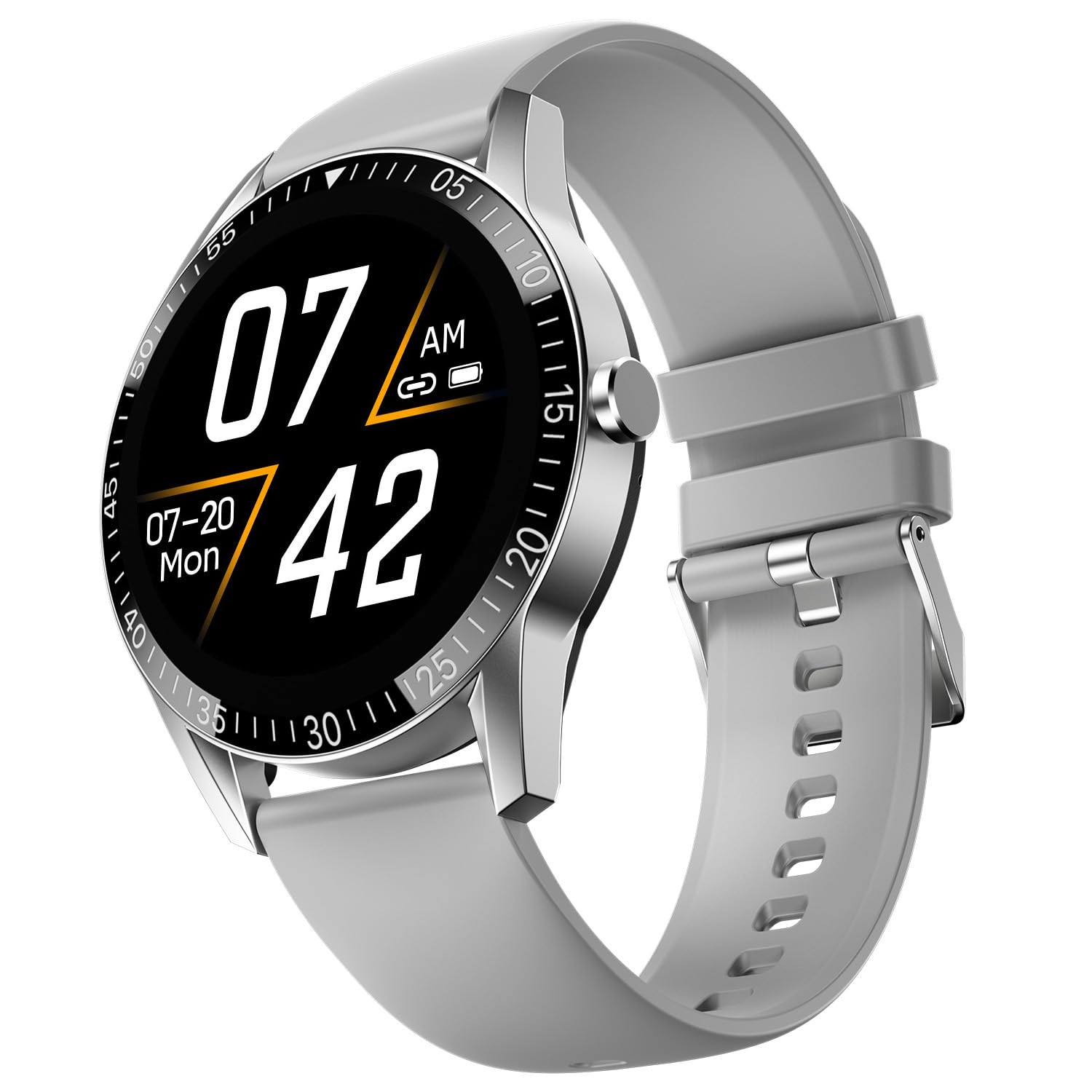 Talk Bluetooth Calling Smartwatch, 1.39" TFT Display with Dual Button, Hands On Voice Assistance, 120 Sports Modes, in Built Mic & Speaker (Talk, Grey)