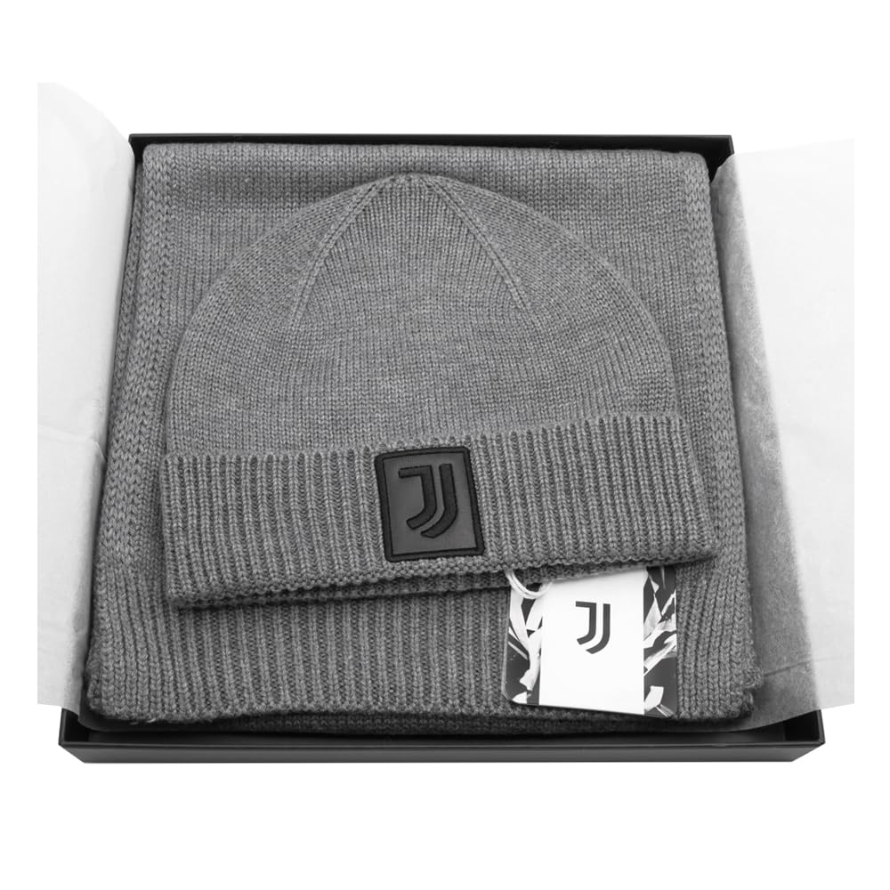 Juventus Set Sciarpa E Cappello Maglia 9% Wo 20% PL 55% NY 16% PC Grigio Box 133596 Grigio