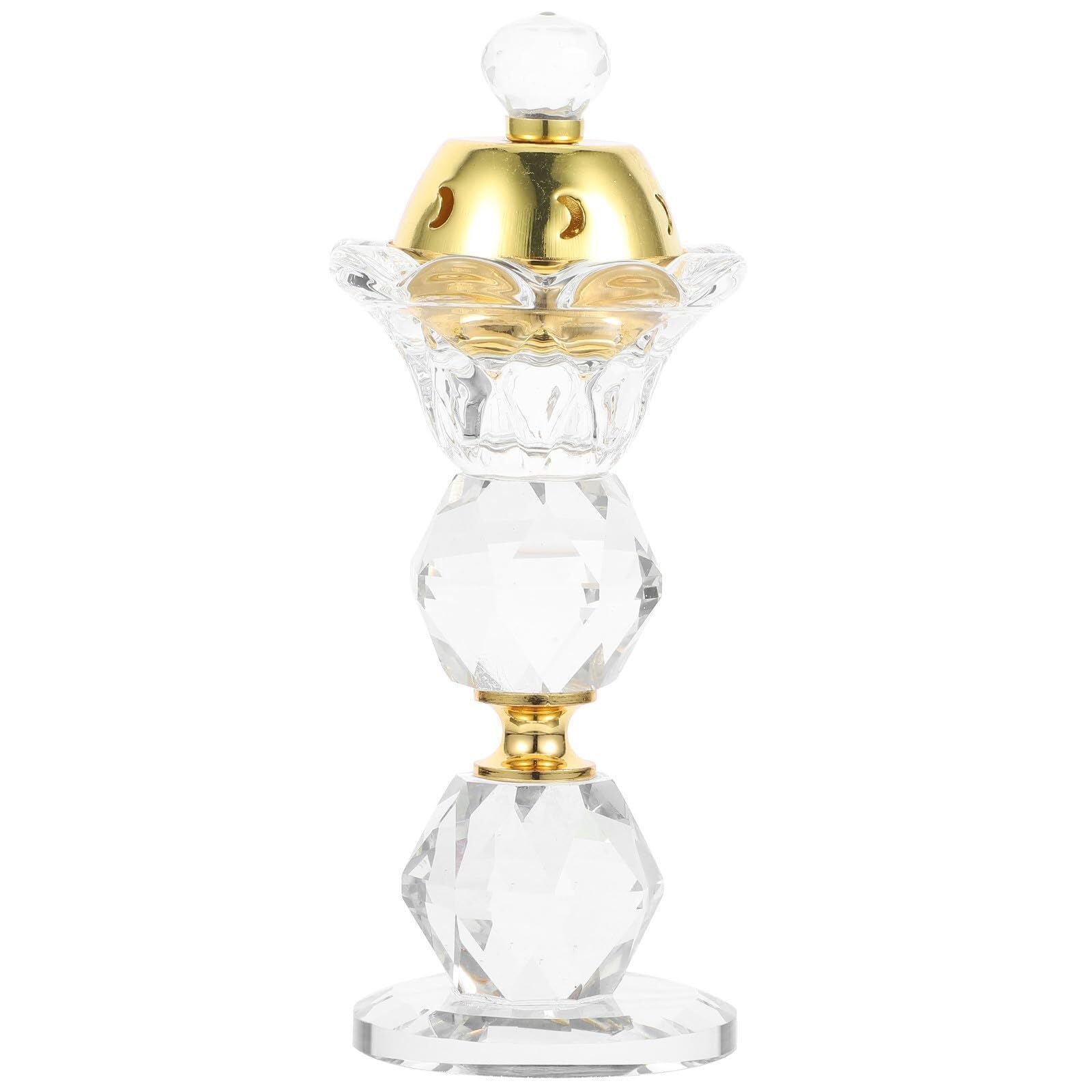 Crystal Incense Burner Censer Holder,Middle Eastern Vintage Glass Cone Burner,Decorative Indoor Aromatherapy Home Décor