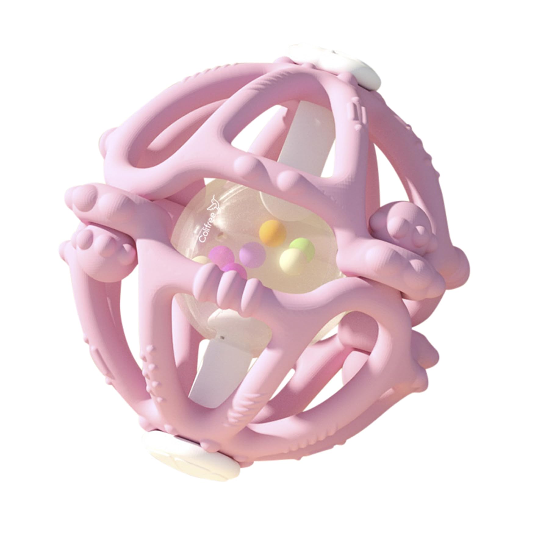Colifree - Mordedor bebé sonajero, blandito y de fácil agarre, juguete denticion (Pink)