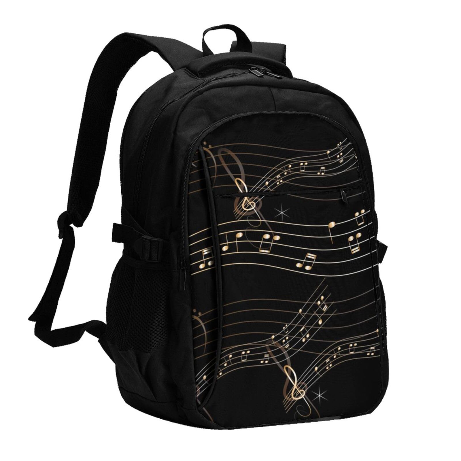 InOmak Musiknoten, Partitur, schwarze Noten, Reiserucksack, Freizeitrucksack, Schulrucksack, Laptop-Rucksack für Damen und Herren
