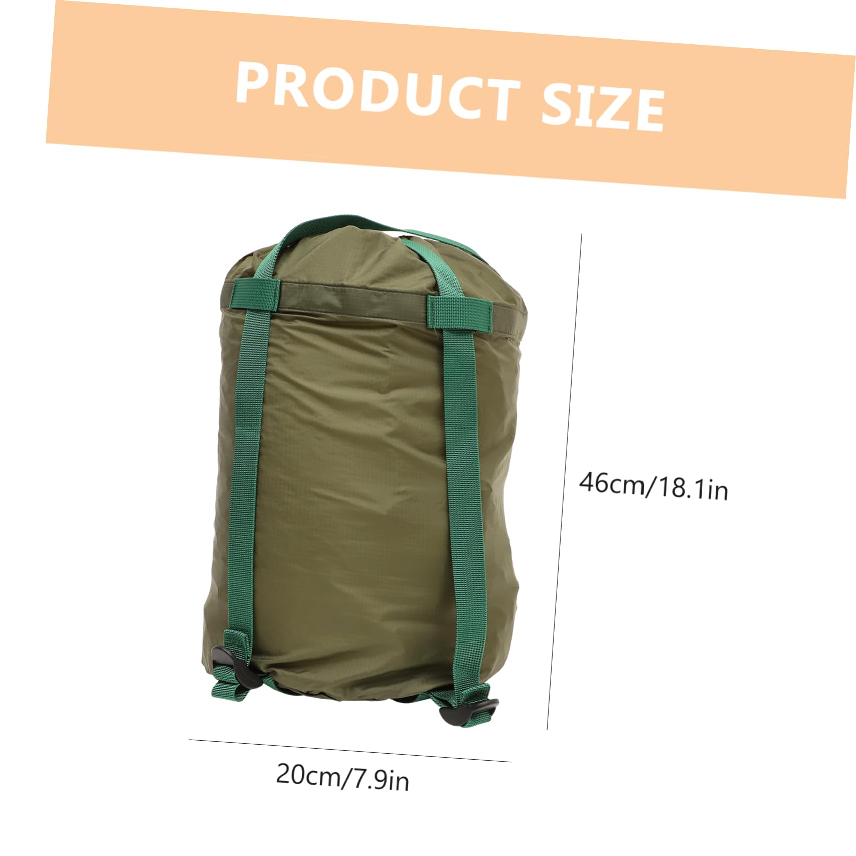 OHPHCALL Portable Compression Bag for Quilts and Sleeping Bags Durable Drawstring Stuff Sack for Hiking and Camping Green Color Lightweight and Convenient Storage