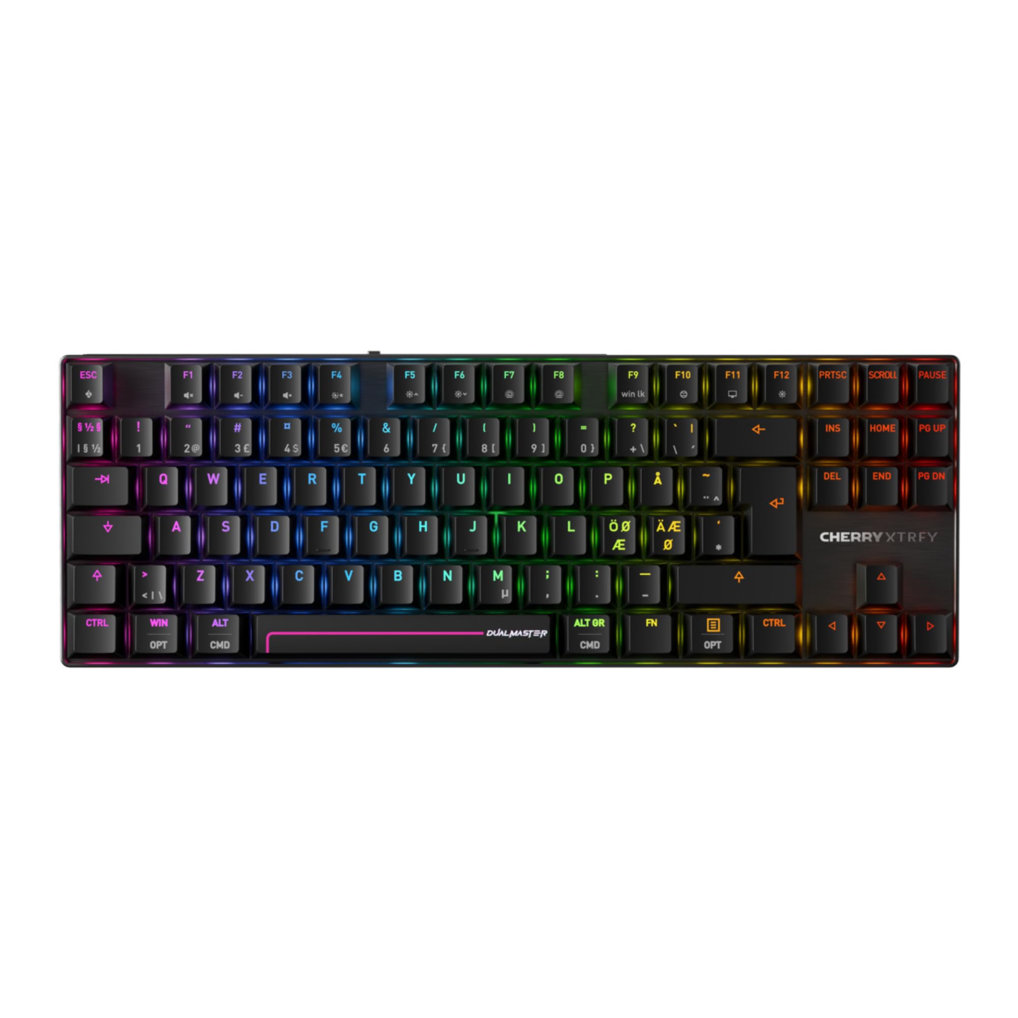 CHERRY XTRFY MX 8.2 Pro TMR Wireless, Magnetic/Mechanical TKL-Gaming Keyboard, Pan-Nordic Layout (QWERTY), Hot-Swappable CHERRY MK CRYSTAL-Switcher, Black