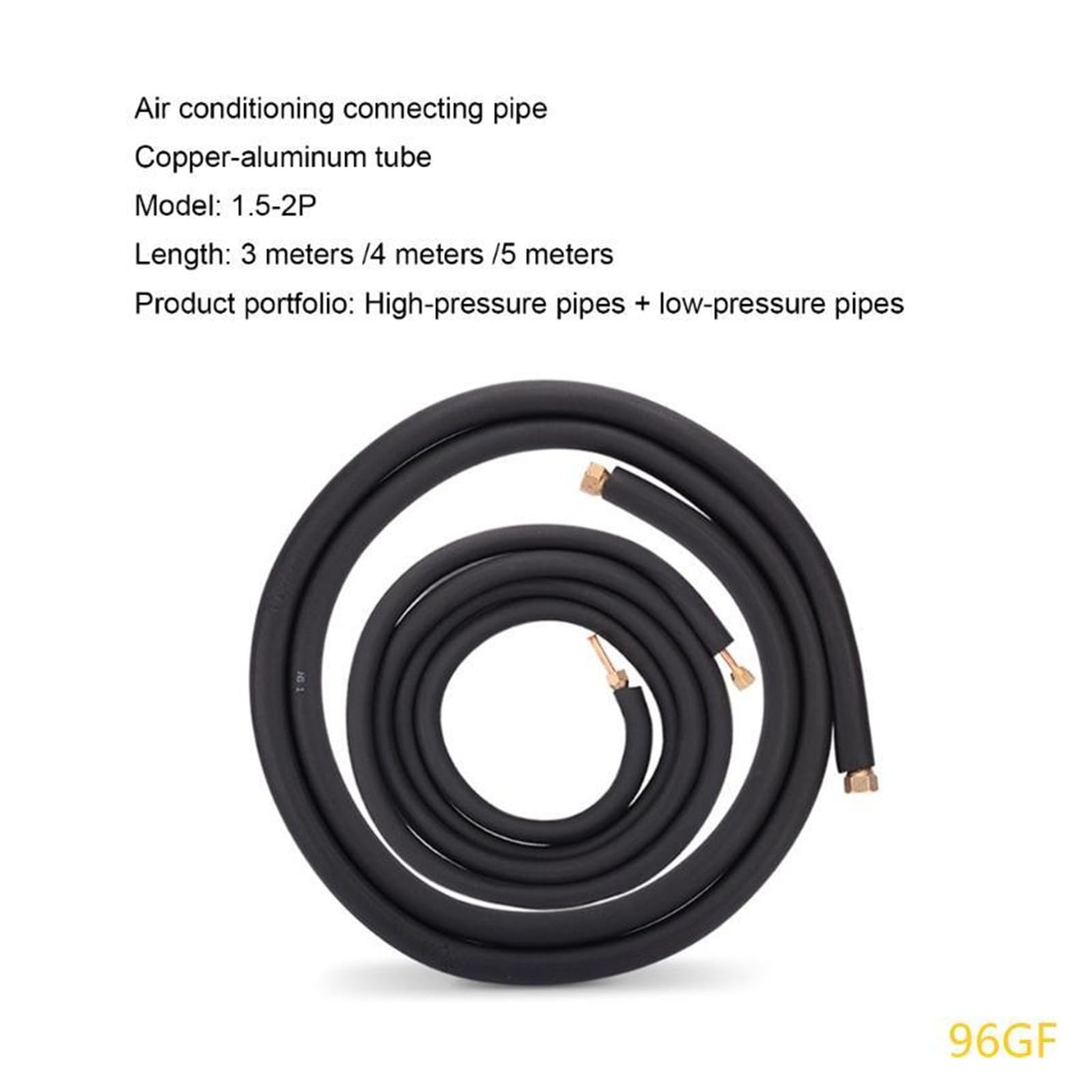 Tubo De Conexión De Aire Acondicionado Engrosado 96GF, Tubo De Cobre Extendido for Aire Acondicionado(3 M)