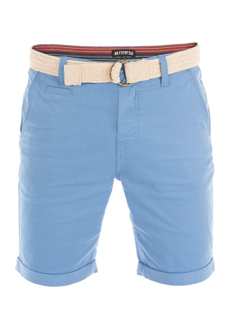 riverso RIVHenry Pantalones Cortos Chinos Bermudas Pantalones Cortos, 98% algodón, Azul, Claro Azul, Marino, Rojo, Verde, Naranja, Beige, Gris, W30 - W42