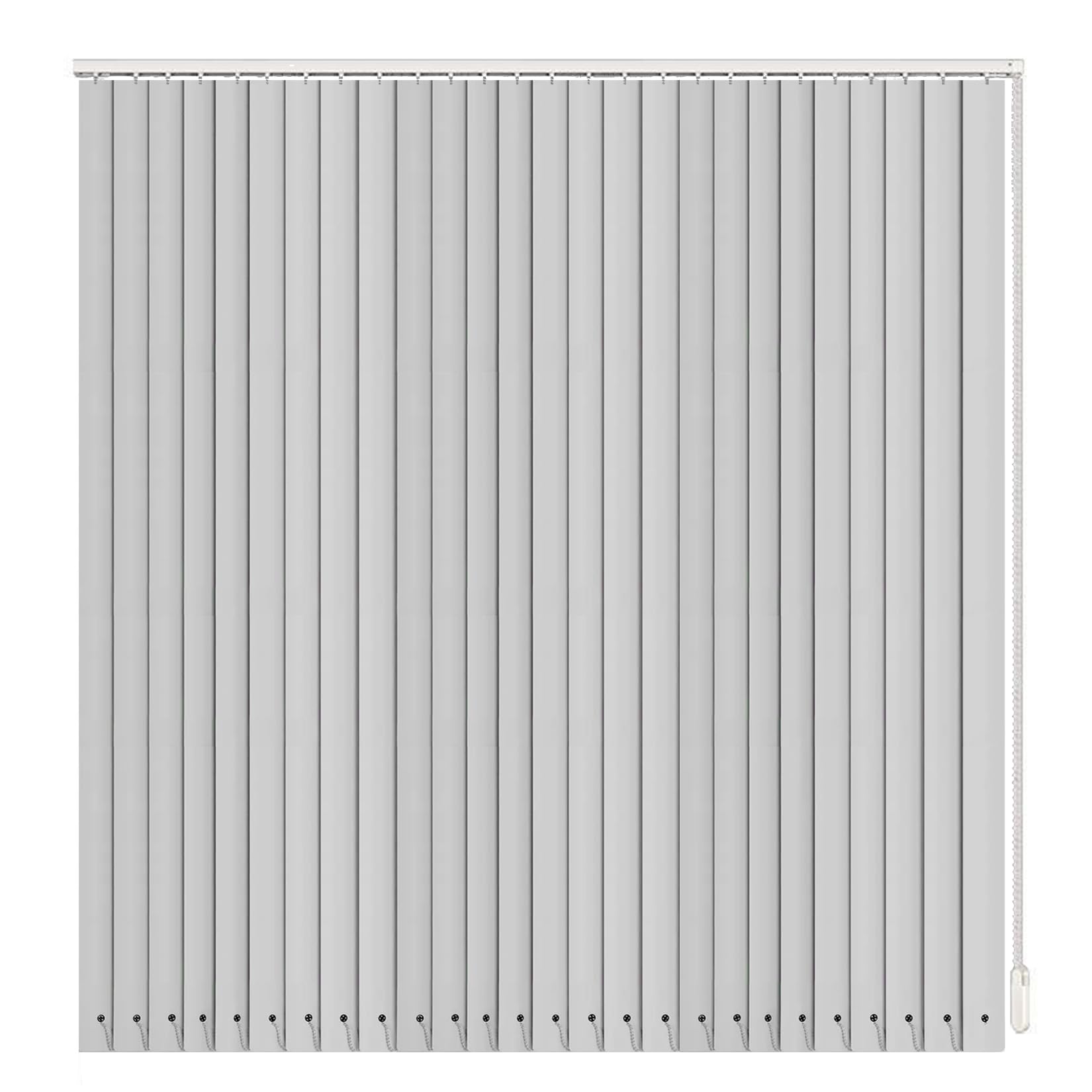 HDEYRSX Aluminium Vertical Blinds for Windows,5cm Metal Slat,Blackout Shutters Waterproof Light Filtering Privacy Shades for Home Office,With Accessories,Customizable (Silver,130cm x 130cm)