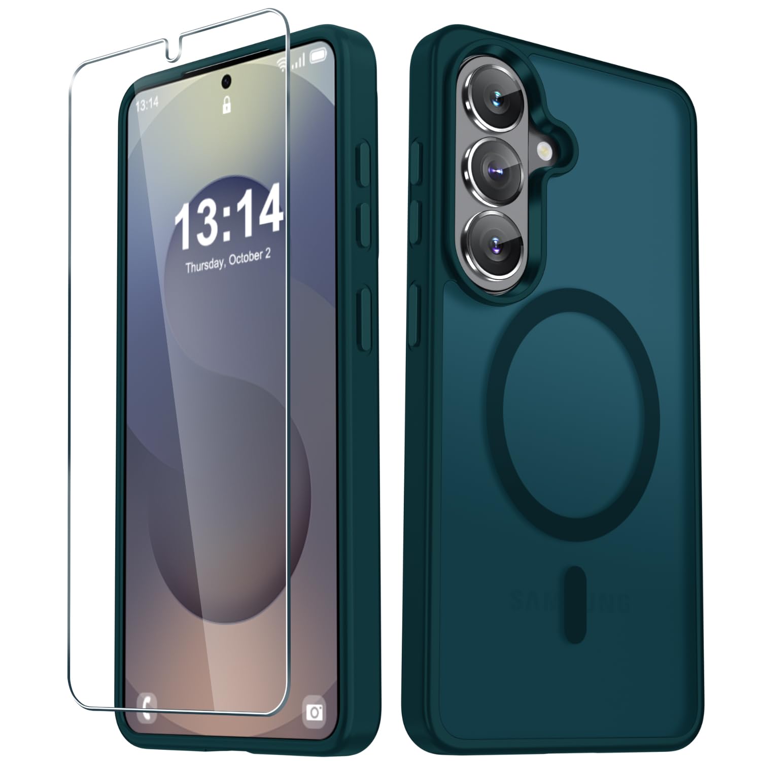 for Samsung Galaxy S26+ Plus Case, Matte Magnetic Phone Cover, Blue | Fit for MagSafe, Screen Protector included, Shockproof Military Grade Protection, Translucent Frosted Back
