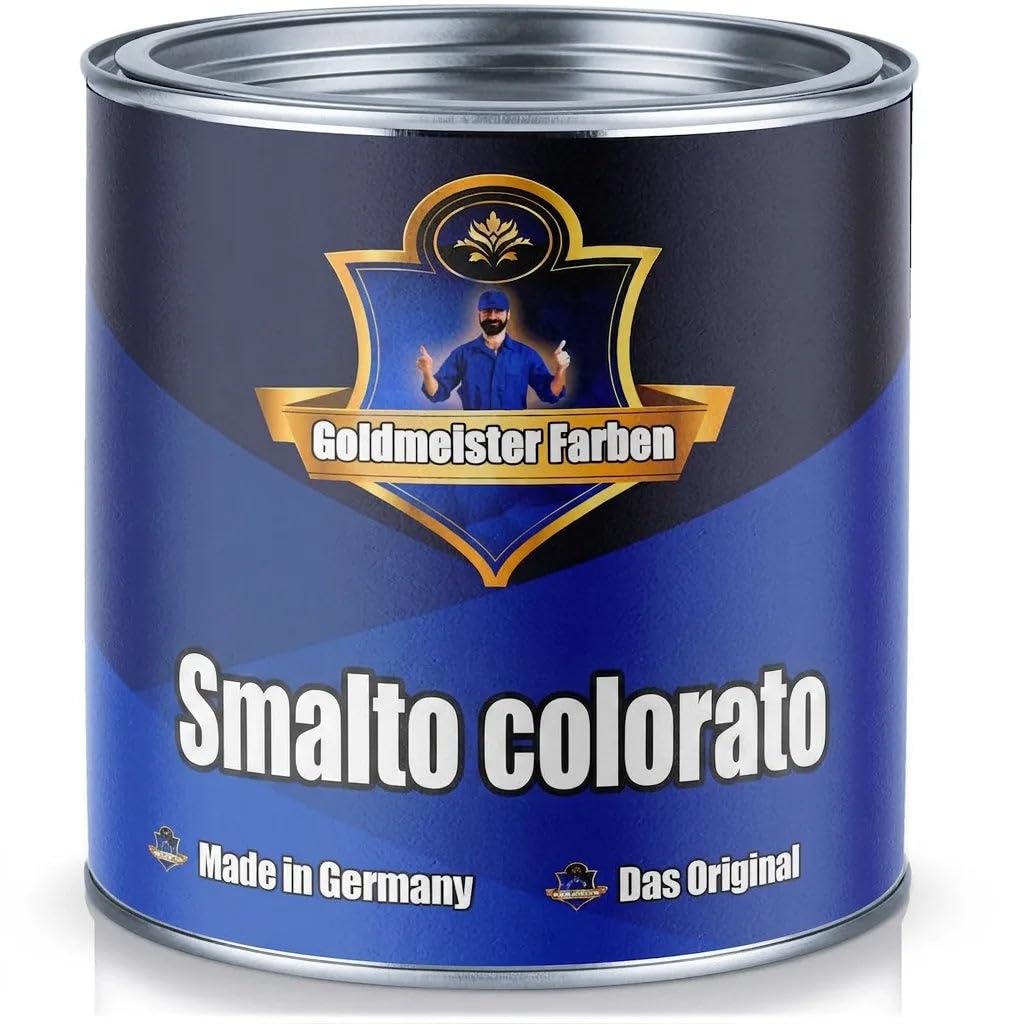 Farben Smalto colorato per legno e metallo pregiata lacca a base di resine sintetiche - a rapida asciugatura - particolarmente resistente - universale (1 L, Giallo zinco (RAL 1018)) Goldmeister