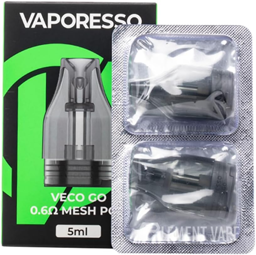 Va.poresso Veco Go Pod Cartouche 5 ml Capacité vide avec 0,6 ohm 0,8 ohm Remplissage inférieur pour E Cig Veco Go Pod Kit - Sans nicotine - Amazon product rated Grade C